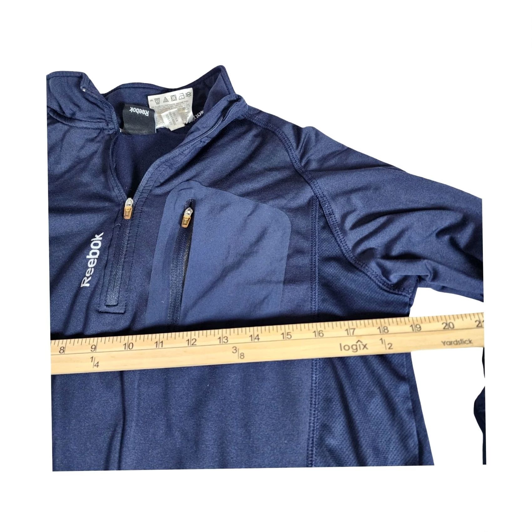 Reebok Mens Reebok Performance Pullover Shirt Medium Navy Blue Long Sleeve Quarter Zip Size US M / EU 48-50 / 2 - 5 Thumbnail