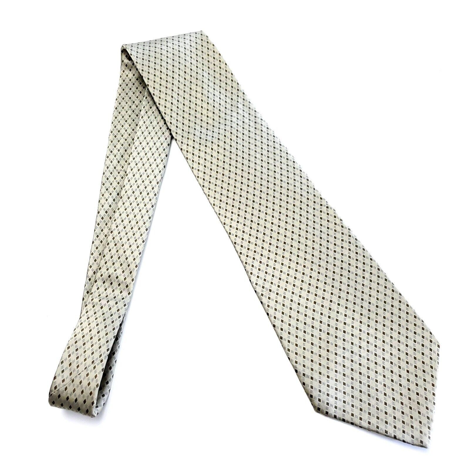 DKNY DKNY Brown Geometric Print Wide Silk Tie Size ONE SIZE - 6 Thumbnail
