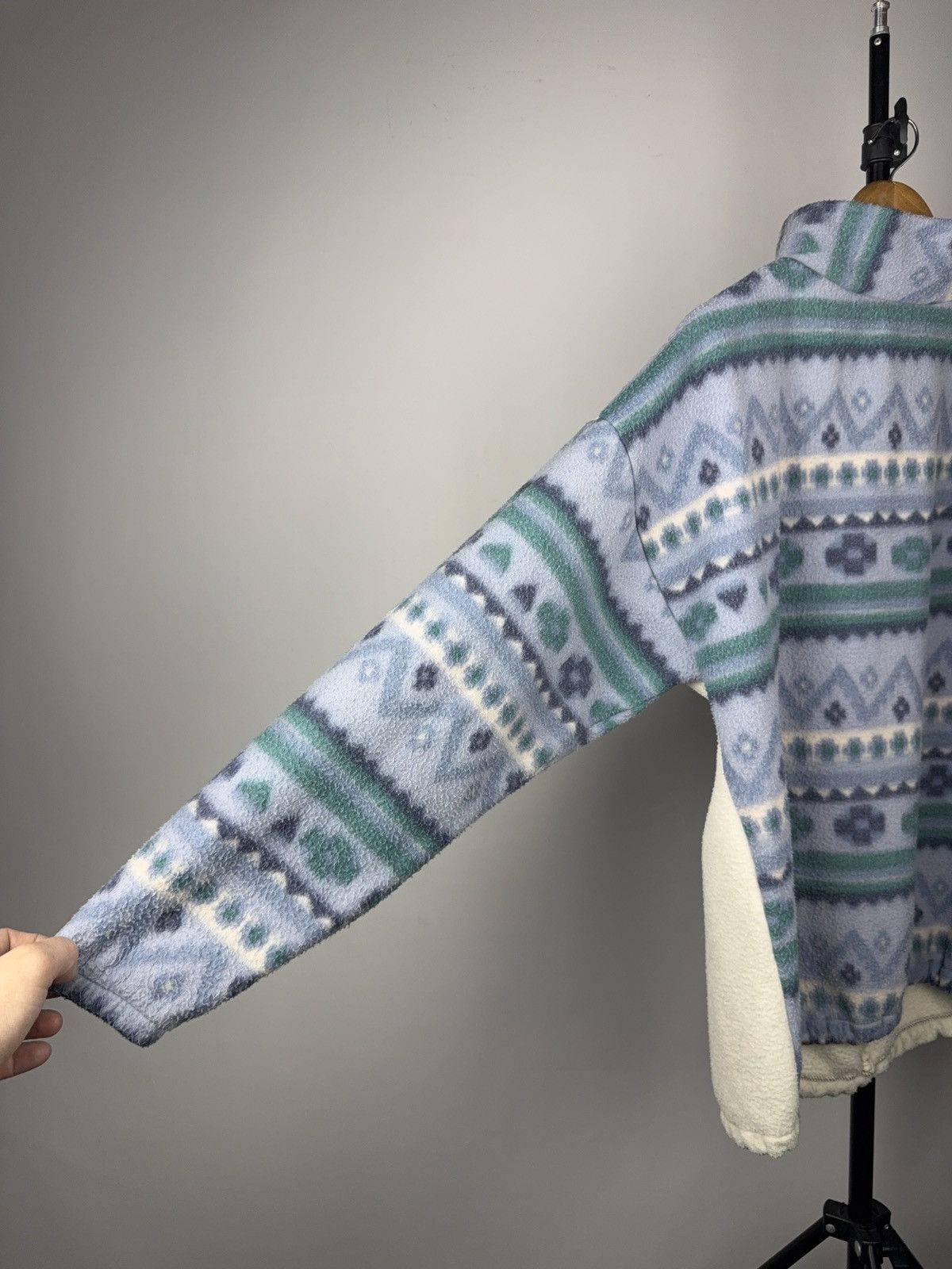 Vintage Retro 90s Vintage Wolf Chopper Fleece Quarter Zip Pullover Size US L / EU 52-54 / 3 - 12 Thumbnail