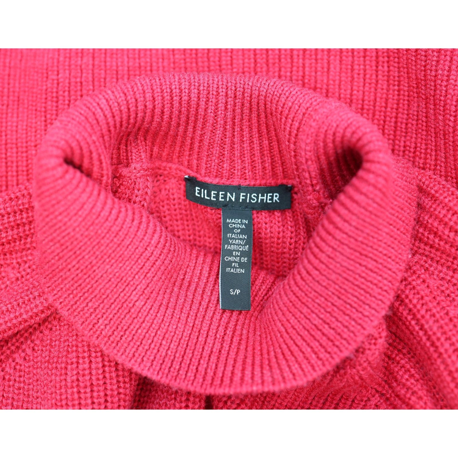Eileen Fisher EILEEN FISHER Cerise Merino Wool Turtleneck Sweater Sz S Size S / US 4 / IT 40 - 5 Thumbnail