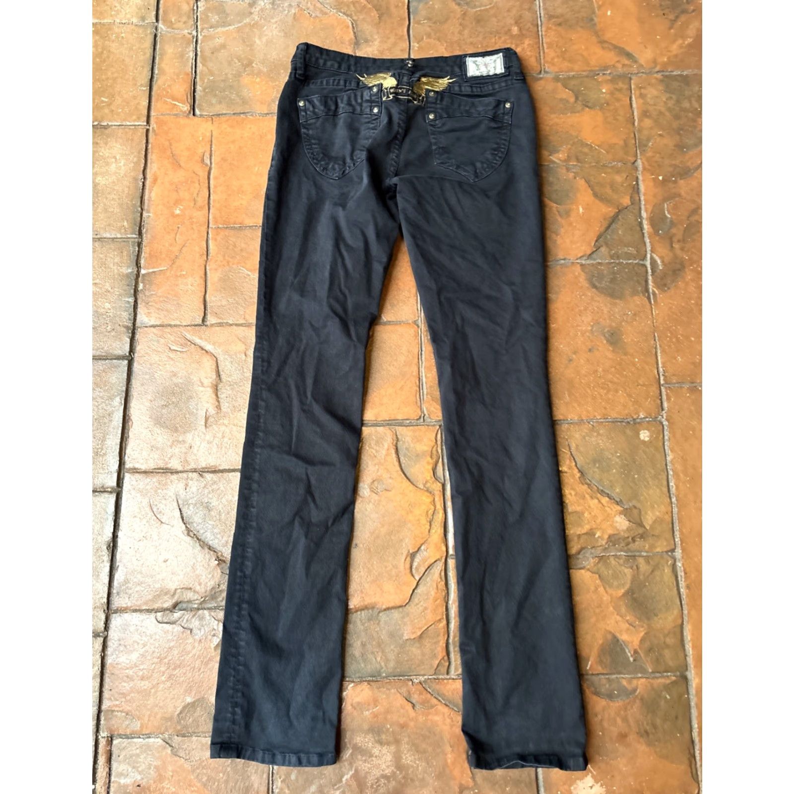 Vintage VINTAGE Robins Jean Marilyn Gold Skinny Jeans Women's 30x34.5 Black Size 30" / US 8 / IT 44 - 2 Thumbnail