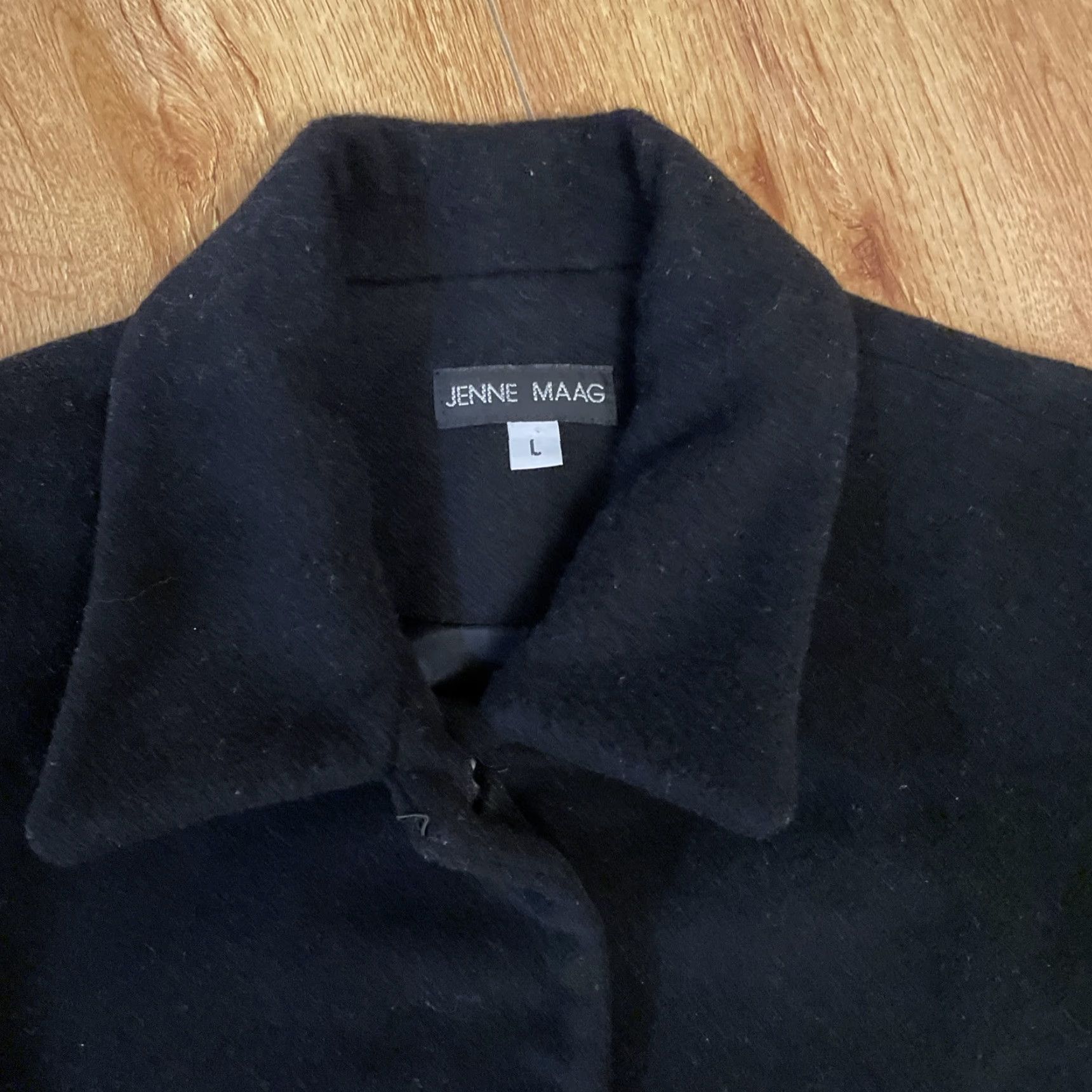 Vintage VINTAGE Jenne Maag Black Wool Collar Button Down Long Sleeve Jacket Pea Coat L Womens Size L / US 10 / IT 46 - 5 Thumbnail