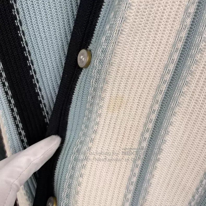 Louis Vuitton Louis Vuitton 25ss white and blue striped knitted short-sl Size US M / EU 48-50 / 2 - 9 Thumbnail