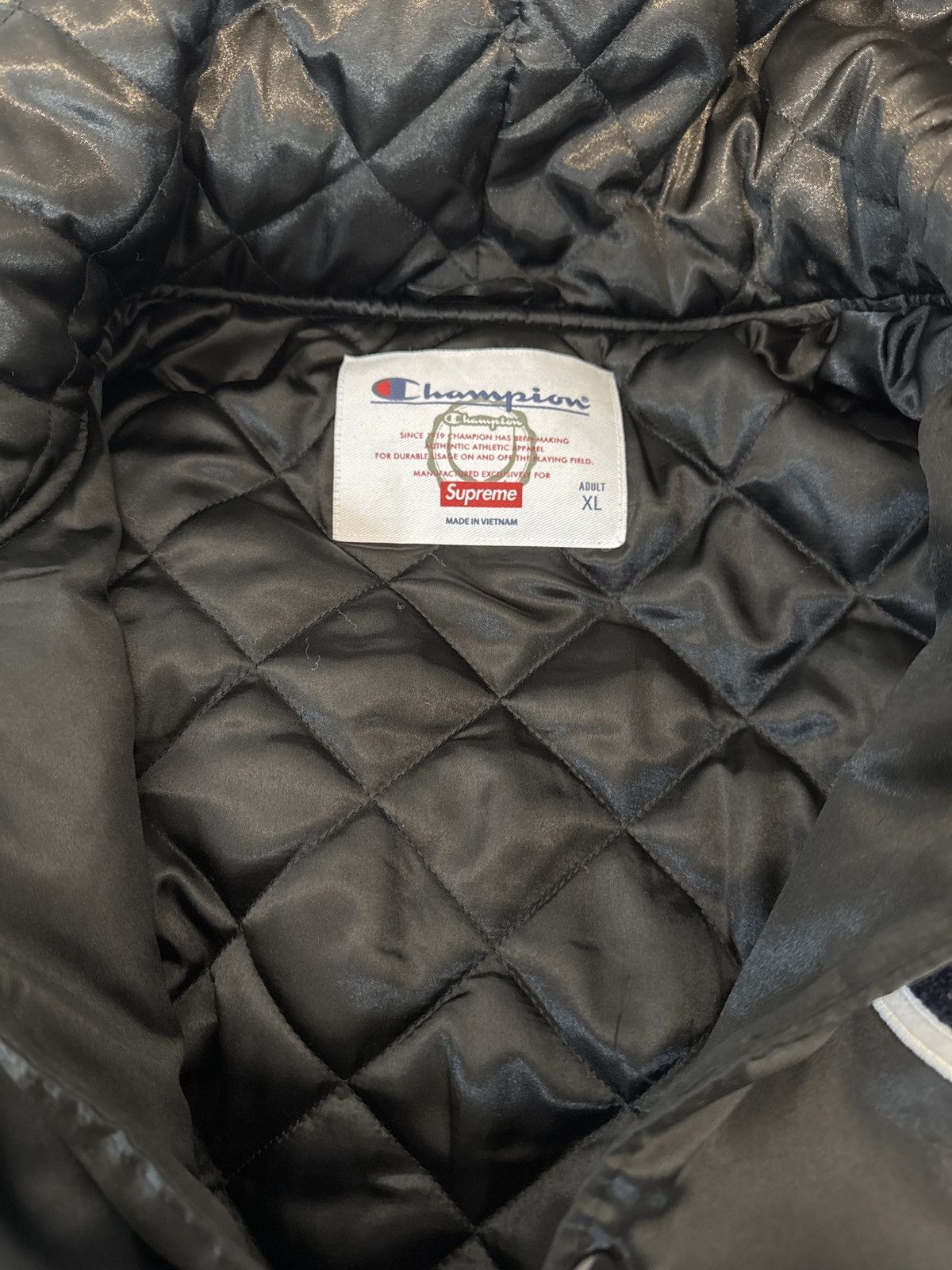 Champion × Supreme Supreme X Champion Hooded Satin Varsity Jacket Size US XL / EU 56 / 4 - 3 Thumbnail