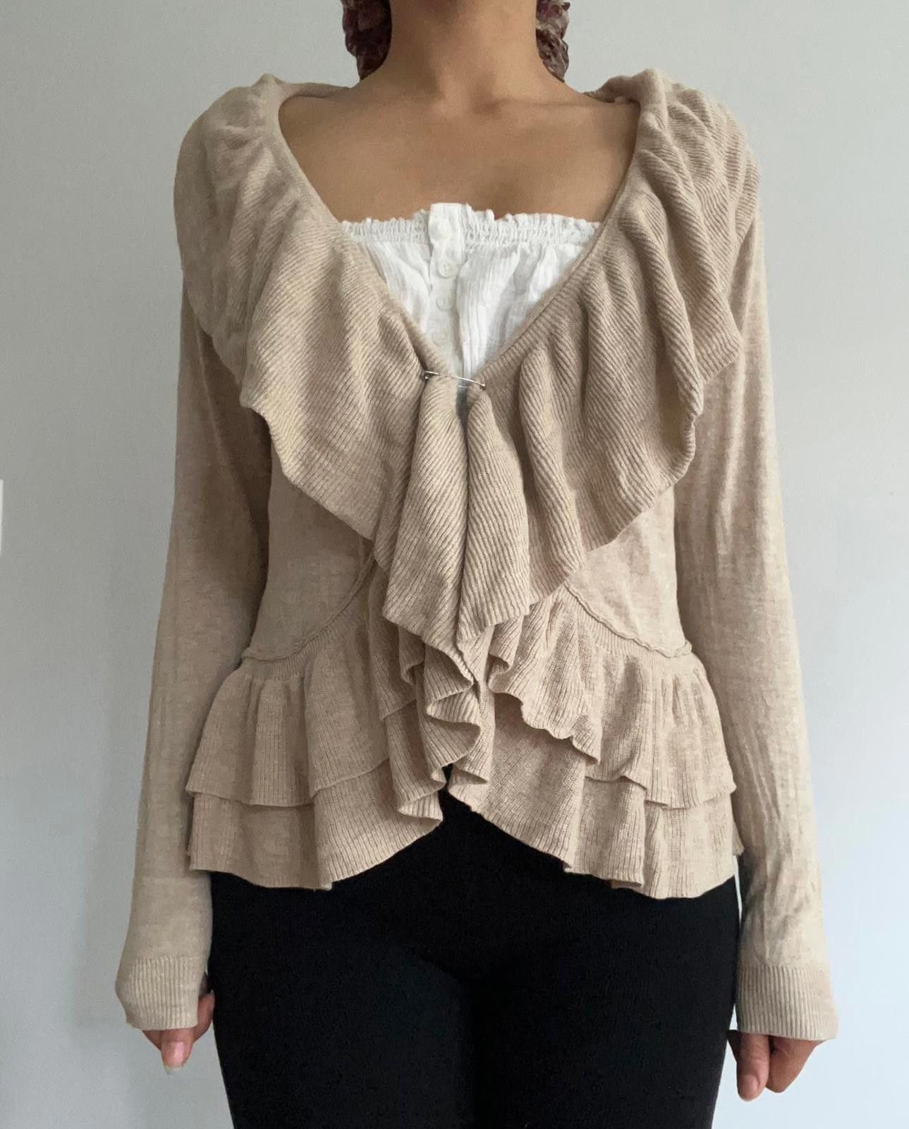 Other Cute ruffled cream cardigan Size M / US 6-8 / IT 42-44 - 3 Thumbnail