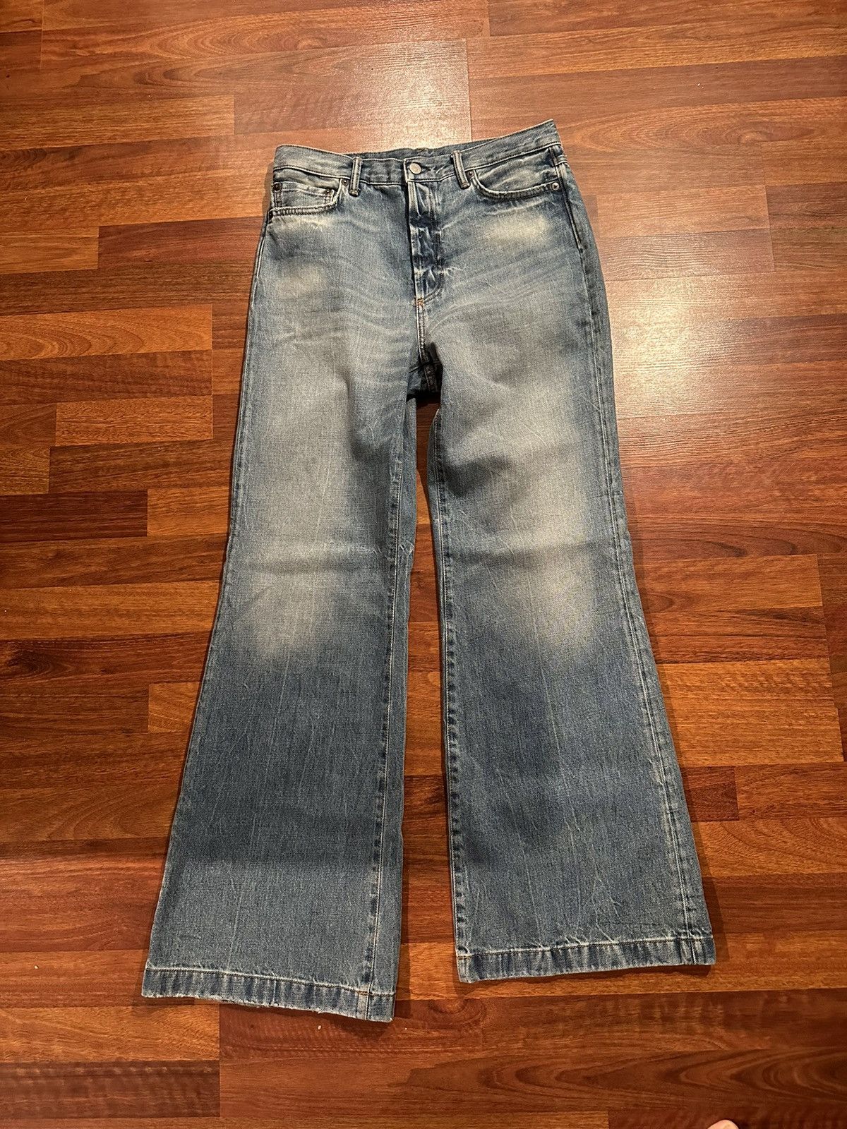 image of Acne Studios Flared Jeans in Blue, Men's (Size 31)