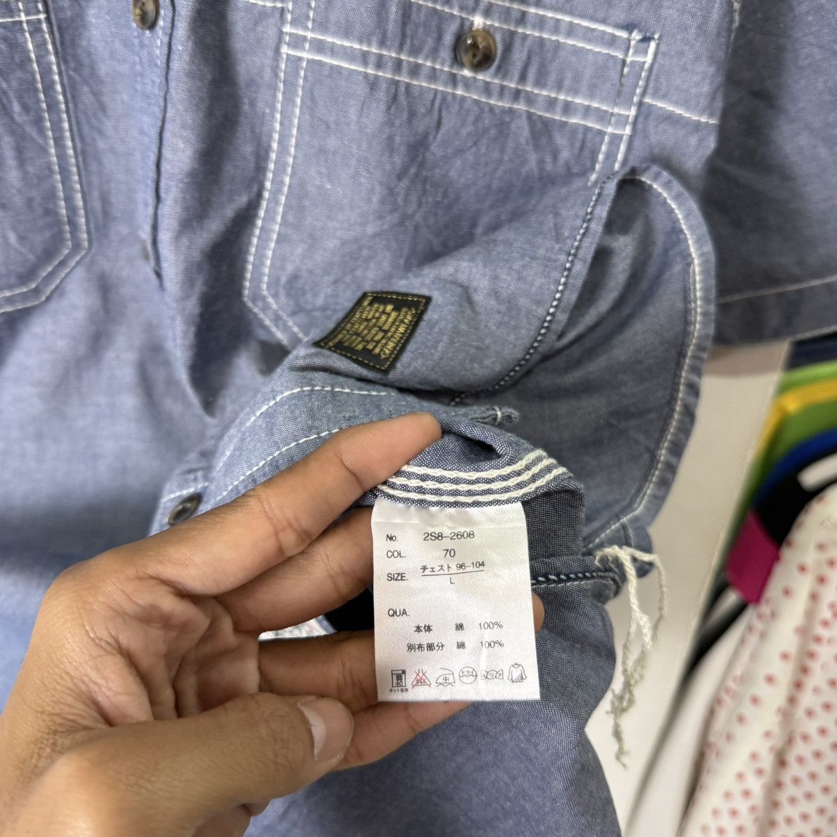 Japanese Brand SURPLUS Seminary chambray workshirt Size US M / EU 48-50 / 2 - 12 Thumbnail