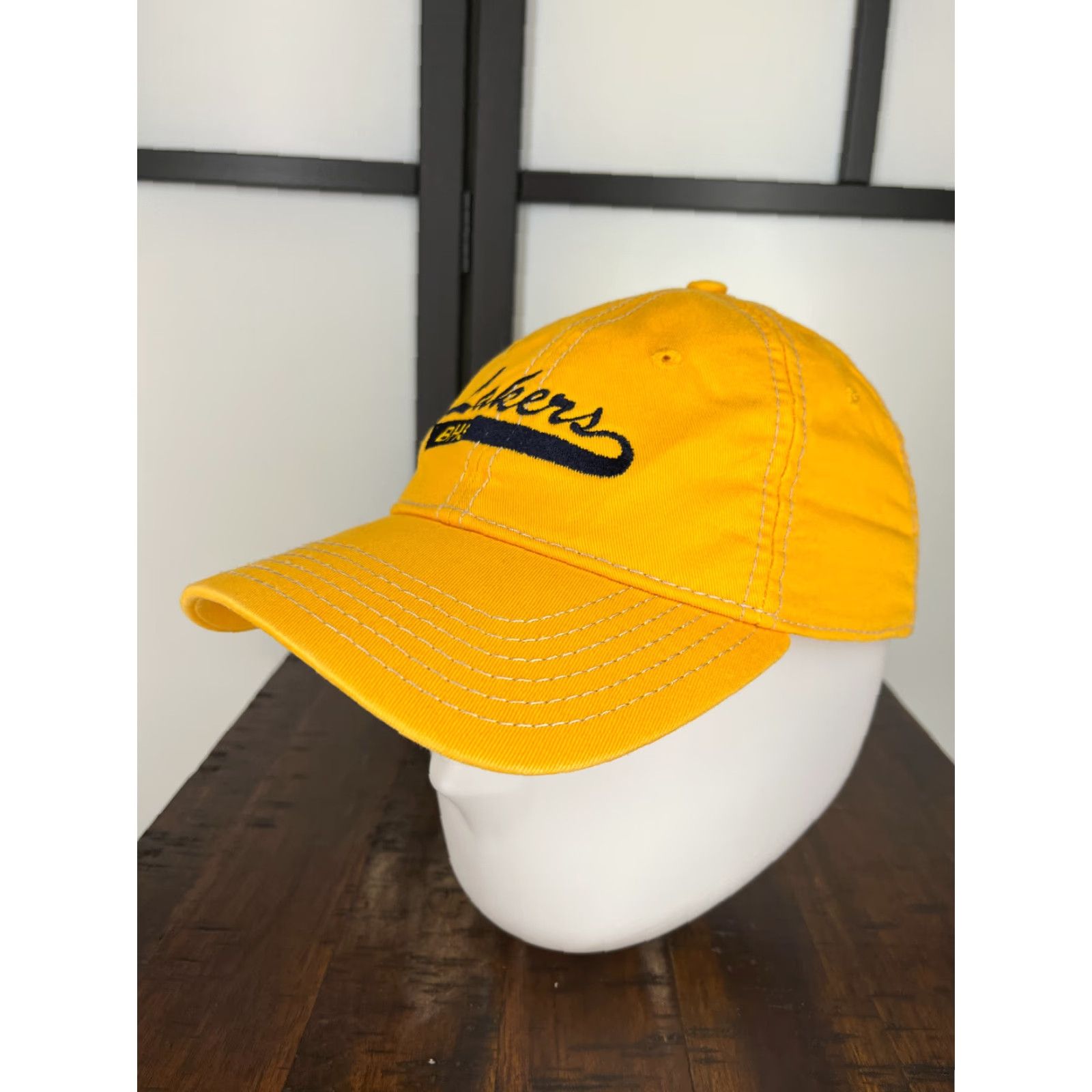 Vintage Bonneville Lakers Highschool Hat Cap Adult Yellow 100% Cotton Size ONE SIZE - 4 Thumbnail