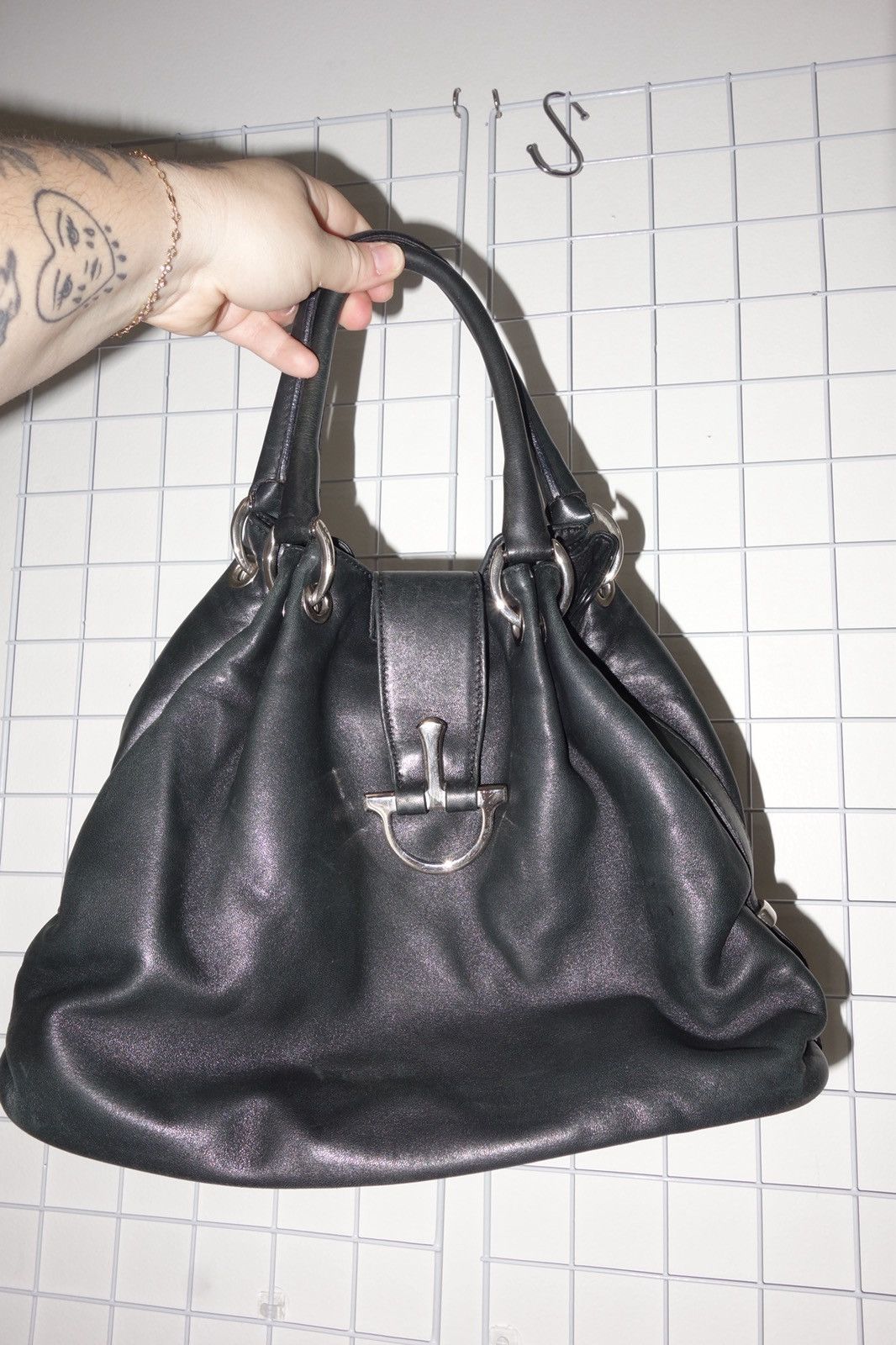 Other Vintage Dark Charcoal/Black Scuola del Cuoio Handbag Size ONE SIZE - 2 Thumbnail