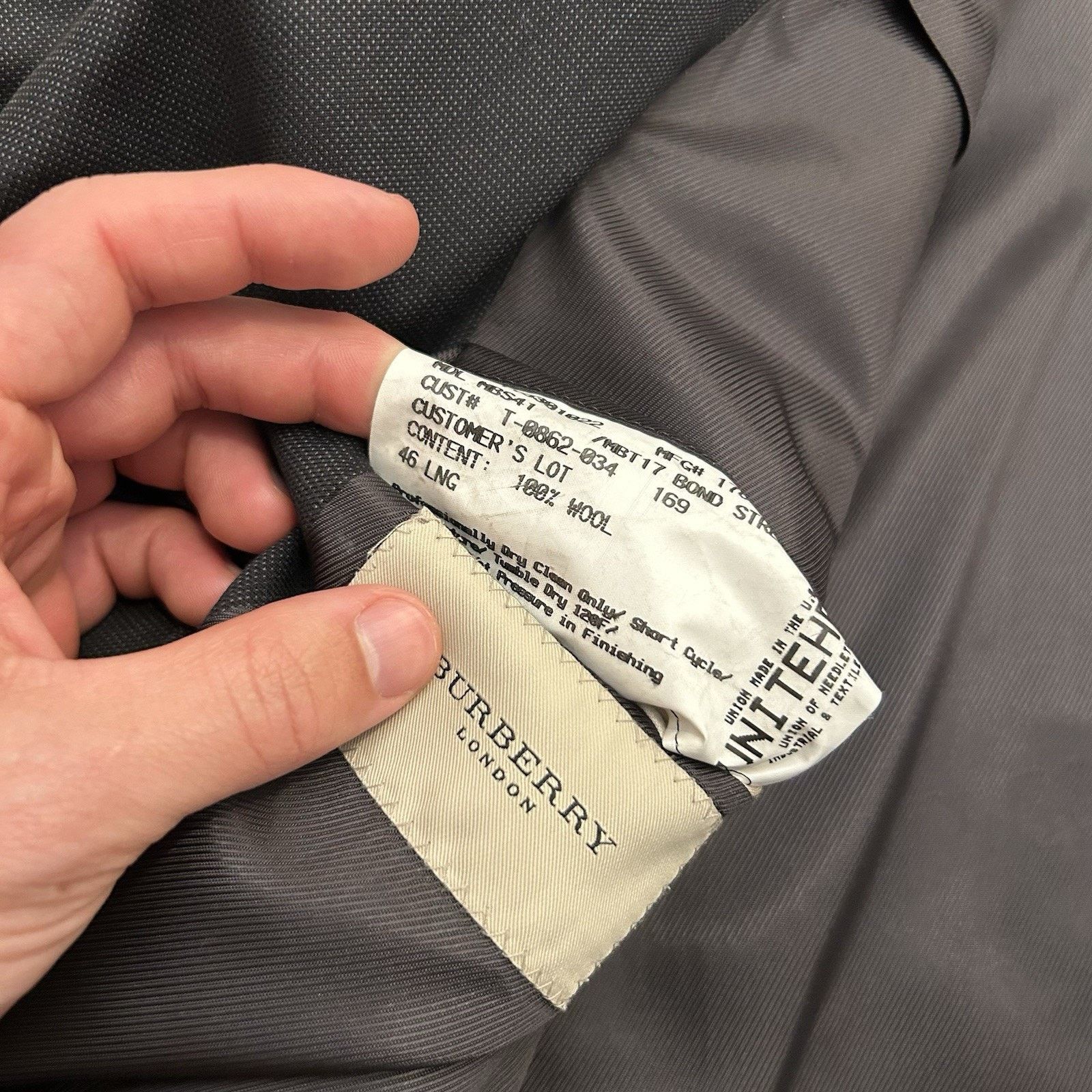 Burberry Burberry London 100% Wool Black Suit Jacket Blazer 46L Size 46L - 4 Thumbnail