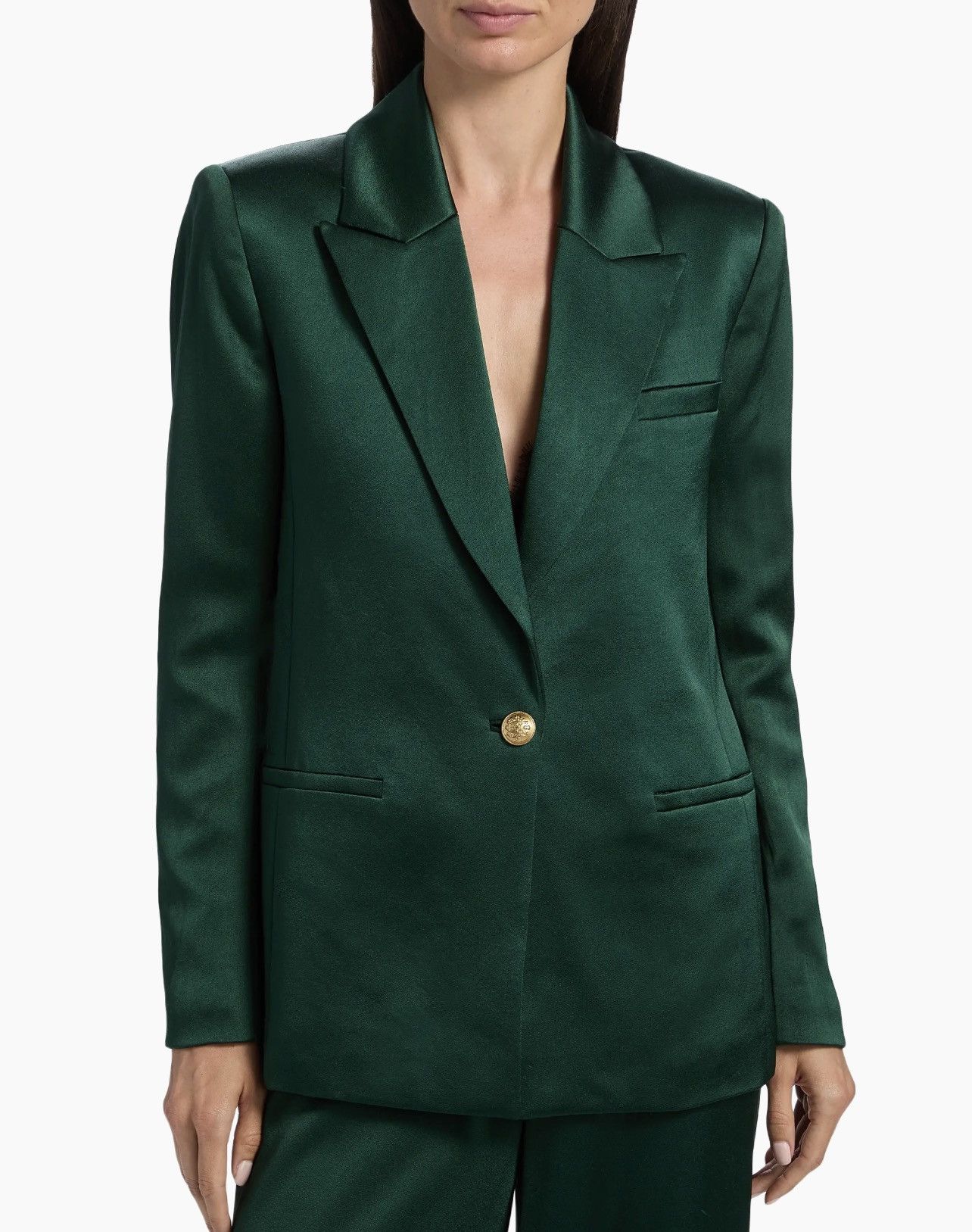 Alice + Olivia ALICE + OLIVIA Silas Satin Single-Breasted Blazer size 0 Size XS / US 0-2 / IT 36-38 - 3 Thumbnail