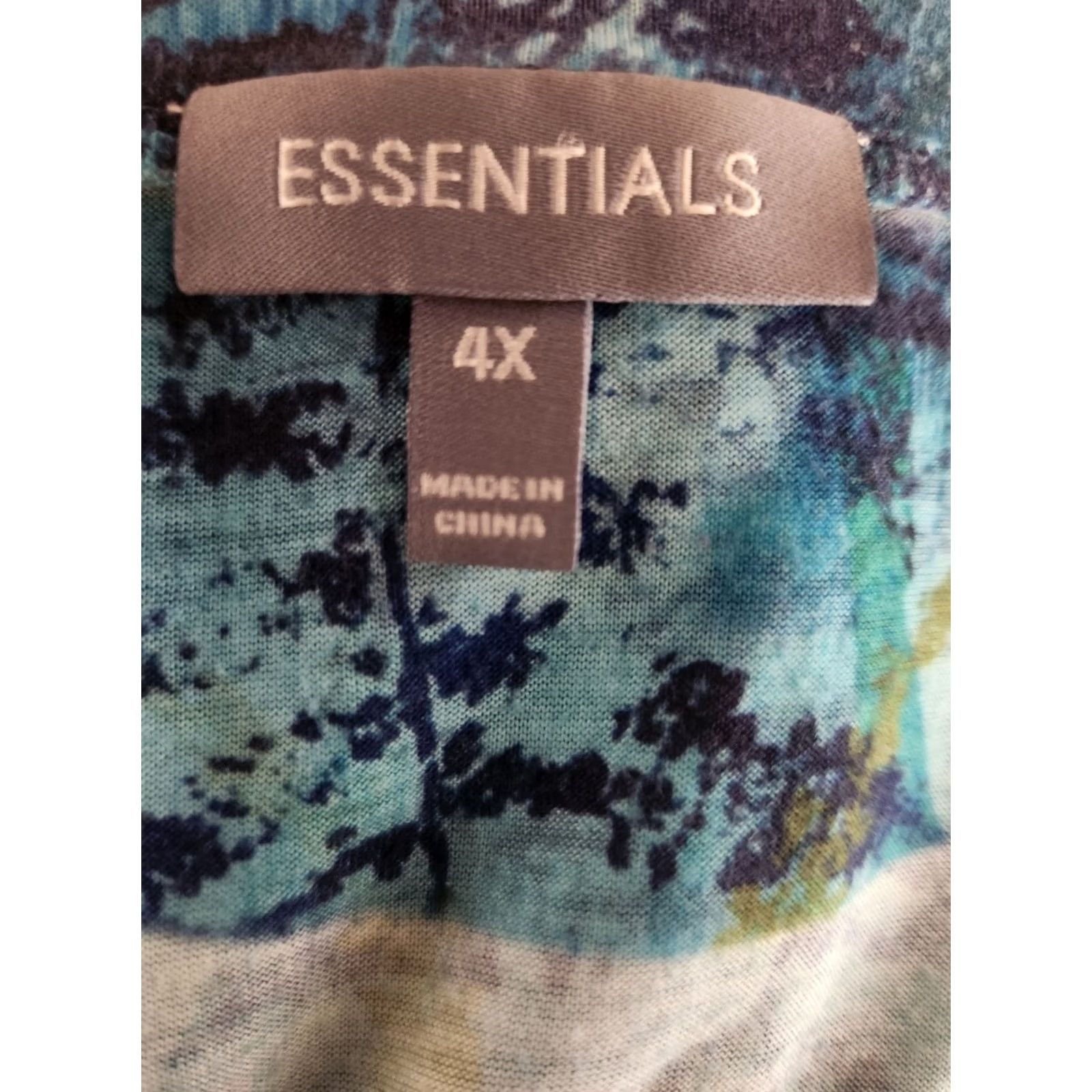 Essentials Essentials Blouse Multicolor Studded Bird Tropical Design Lace Sleeve Casual Top 4X Size XXL / US 16-18 / IT 52-54 - 6 Thumbnail