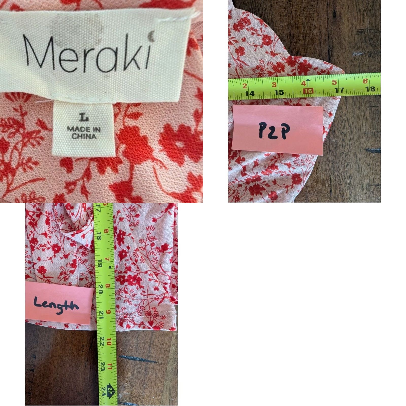 Vintage Meraki Halter Top Pink Floral Scalloped Peplum Tie Front Women L Reg. Casual, Party, Cocktail Dresses & Tops Women Size L / US 10 / IT 46 - 8 Thumbnail