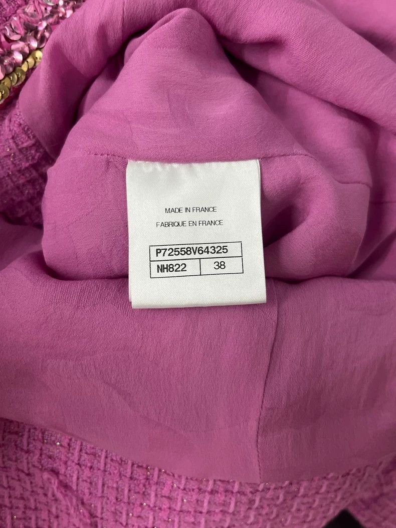 Chanel Chanel 22S rose pink sequin rolled tweed knitted dress Size XS / US 0-2 / IT 36-38 - 5 Thumbnail
