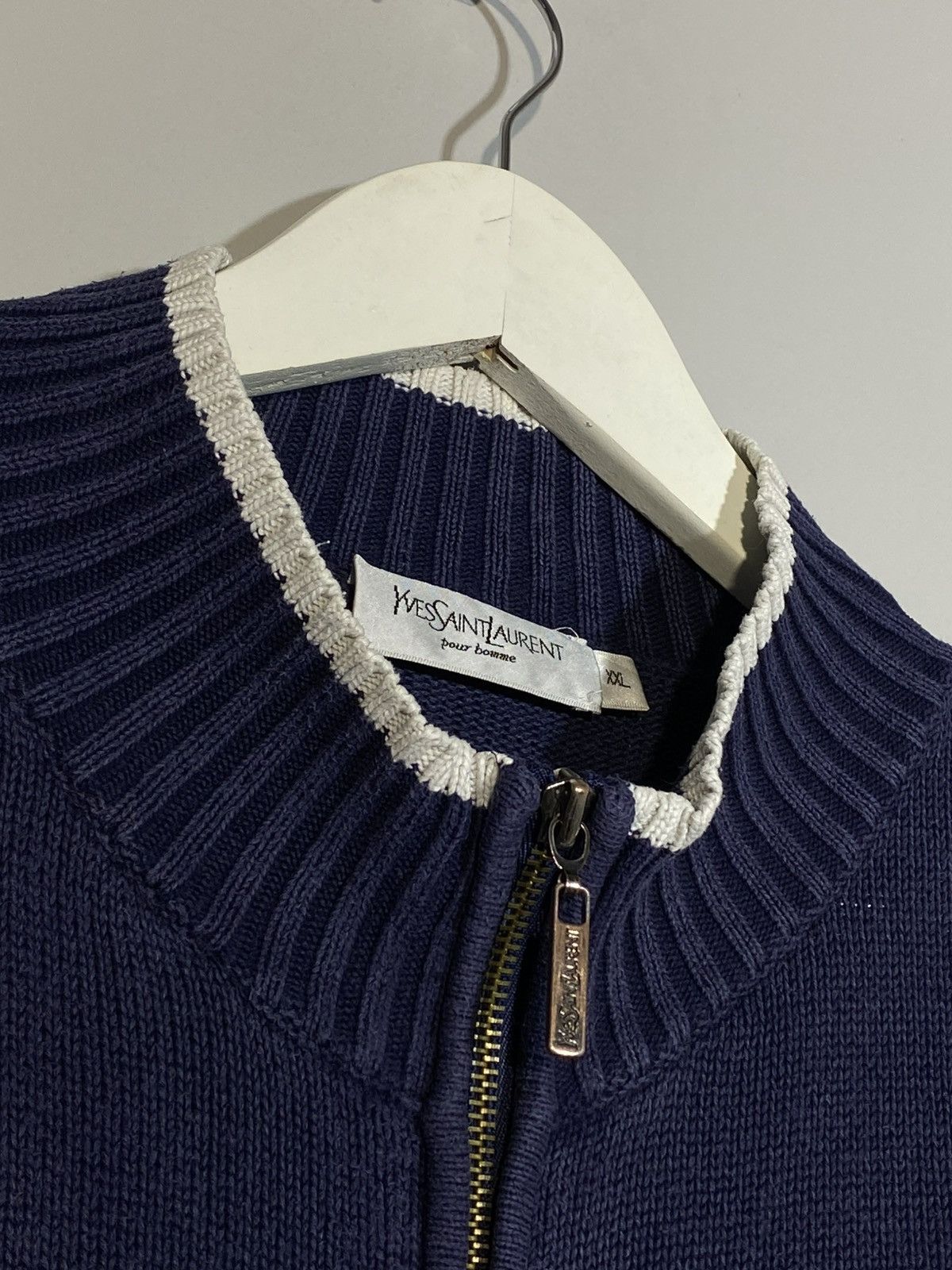 Yves Saint Laurent Vintage YSL Yves Saint Laurent Knit Full Zip Sweater Retro Size US XXL / EU 58 / 5 - 8 Thumbnail