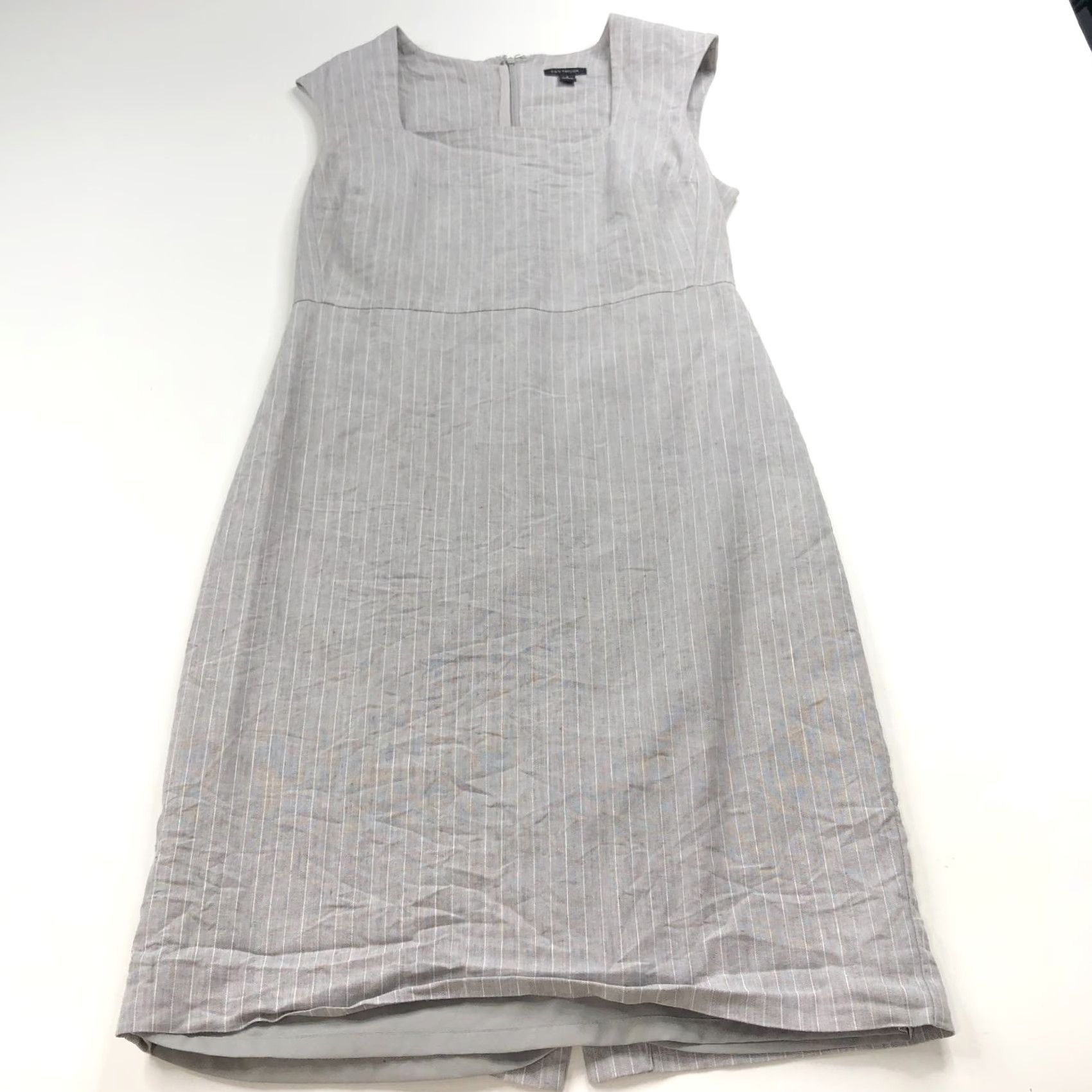Talbots Talbots Linen Blend Square Neck Sleeveless Striped Above Knee Dress Gray 2 Mint Womens Sleeveless Casual Knee Length Vintage? (No) Size XS / US 0-2 / IT 36-38 - 5 Thumbnail