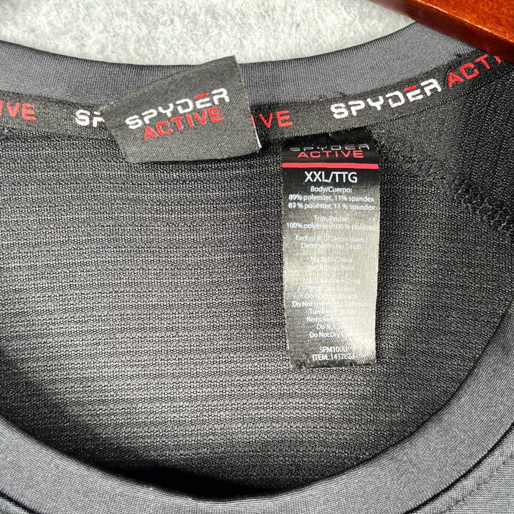 Spyder Spyder Shirt Active Long Sleeve Performance Gym 2XL Black Logo Mens Athletic Stretch Pullover Crew Neck Size US XXL / EU 58 / 5 - 5 Thumbnail