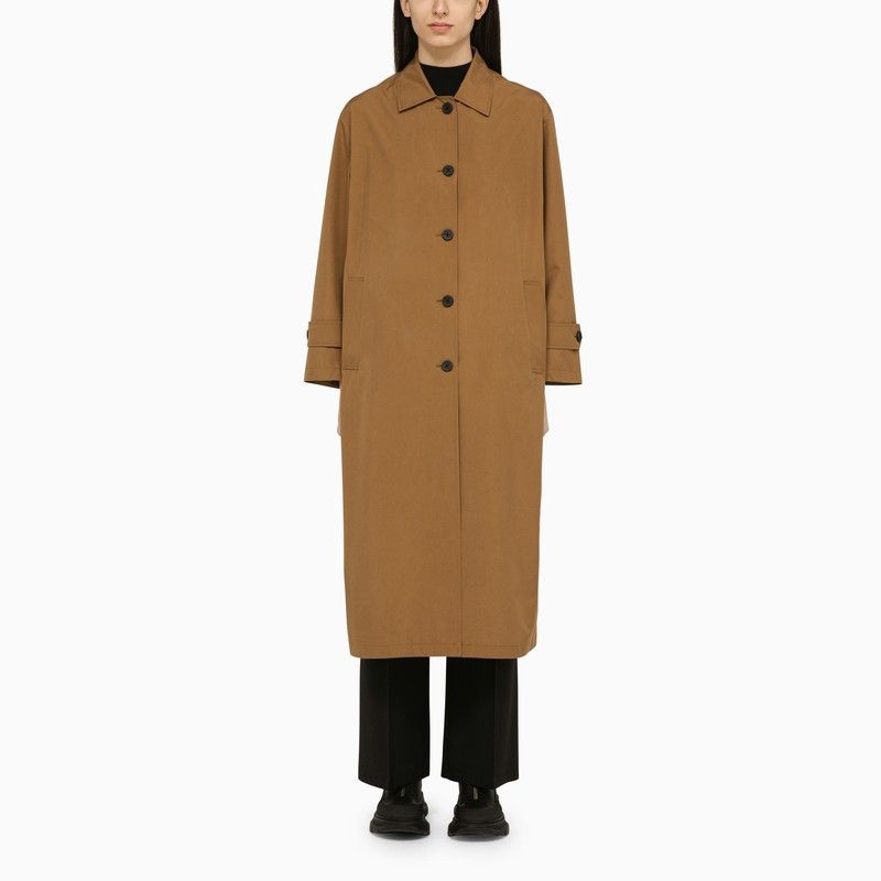 image of Herno Tobacco-Coloured Gore-Tex Single-Breasted Rain Jacket in Brown, Women's (Size XS)