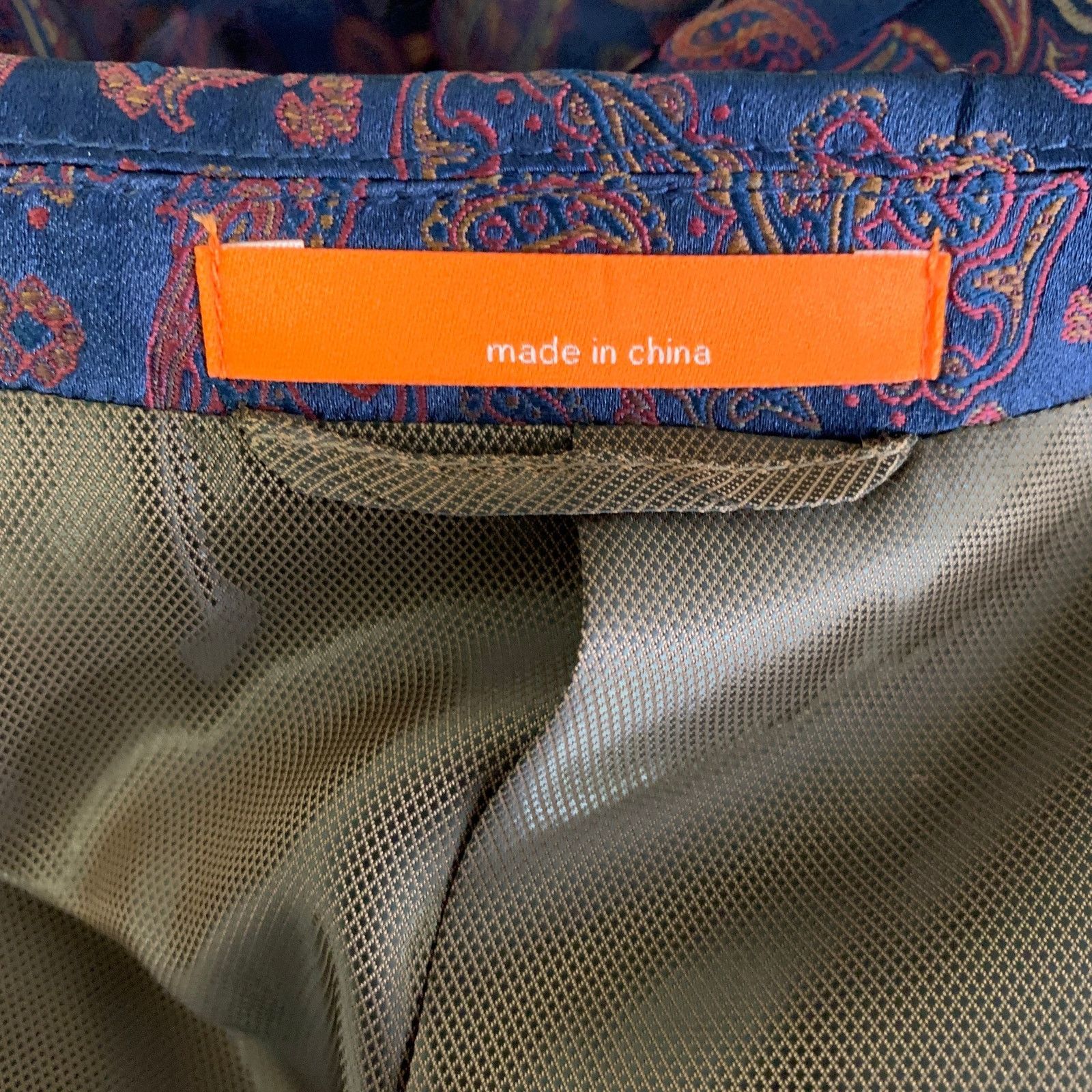 Tallia TALLIA 42R Navy Burgundy Green Paisley Poly Sport Coat Size 42R - 6 Thumbnail