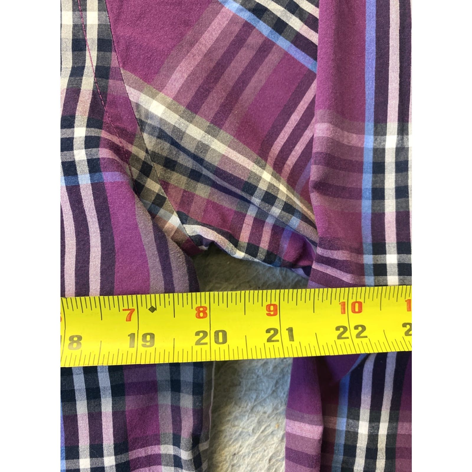 Croft & Barrow Croft & Barrow Croft Barow Shirt Mens S Purple Blue Plaid Button-Up Adult 39-68 Regular Button Size US S / EU 44-46 / 1 - 6 Thumbnail