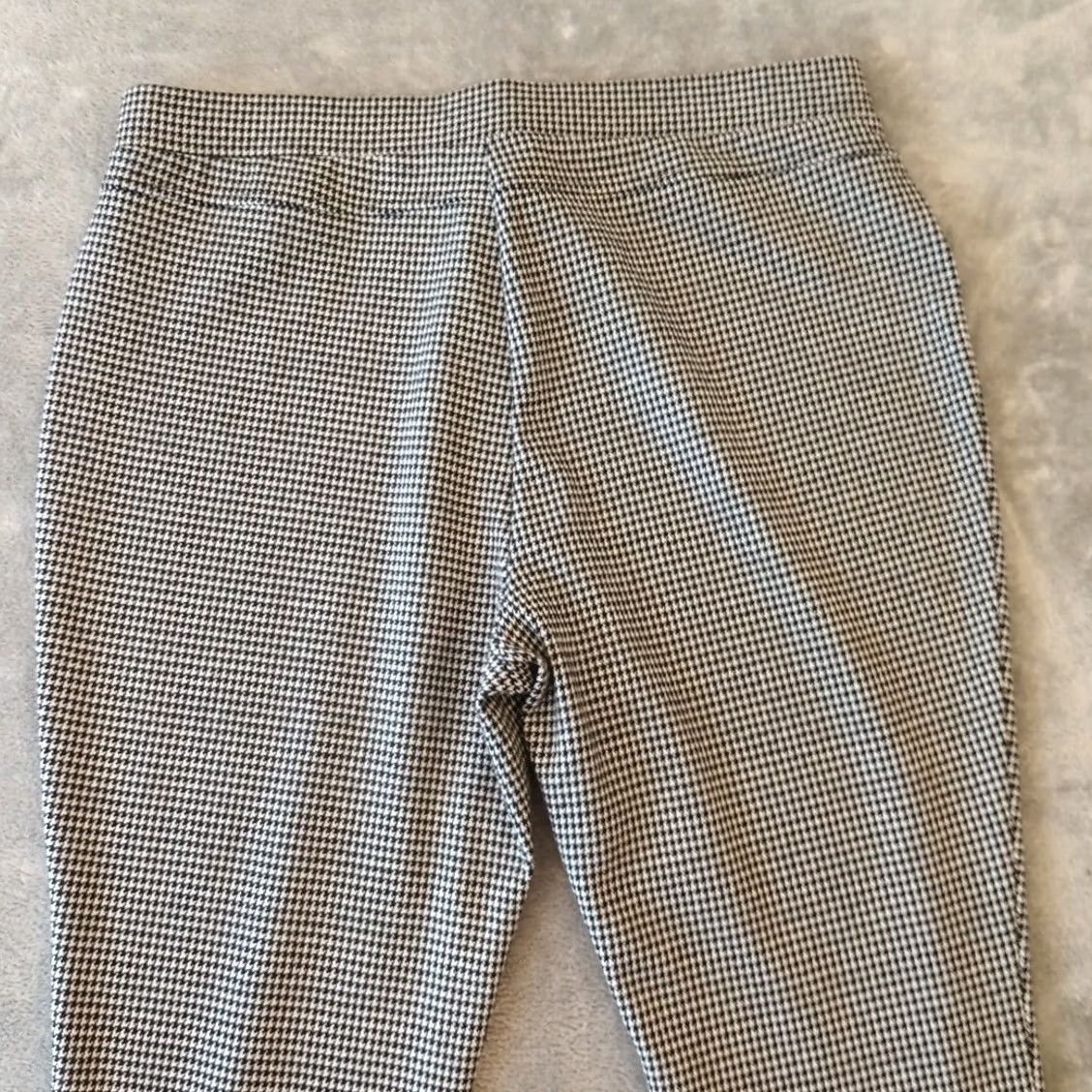 Vintage Rafaella Ankle Pants Womens Size 16 Black Gray Houndstooth Pull On Stretch Knit Polyester Blend Skinny 29in Inseam Size 38" / US 16 / IT 52 - 7 Thumbnail