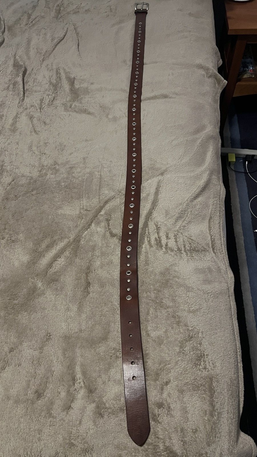 Vintage Brown Riveted Belt Size 44 - 2 Thumbnail