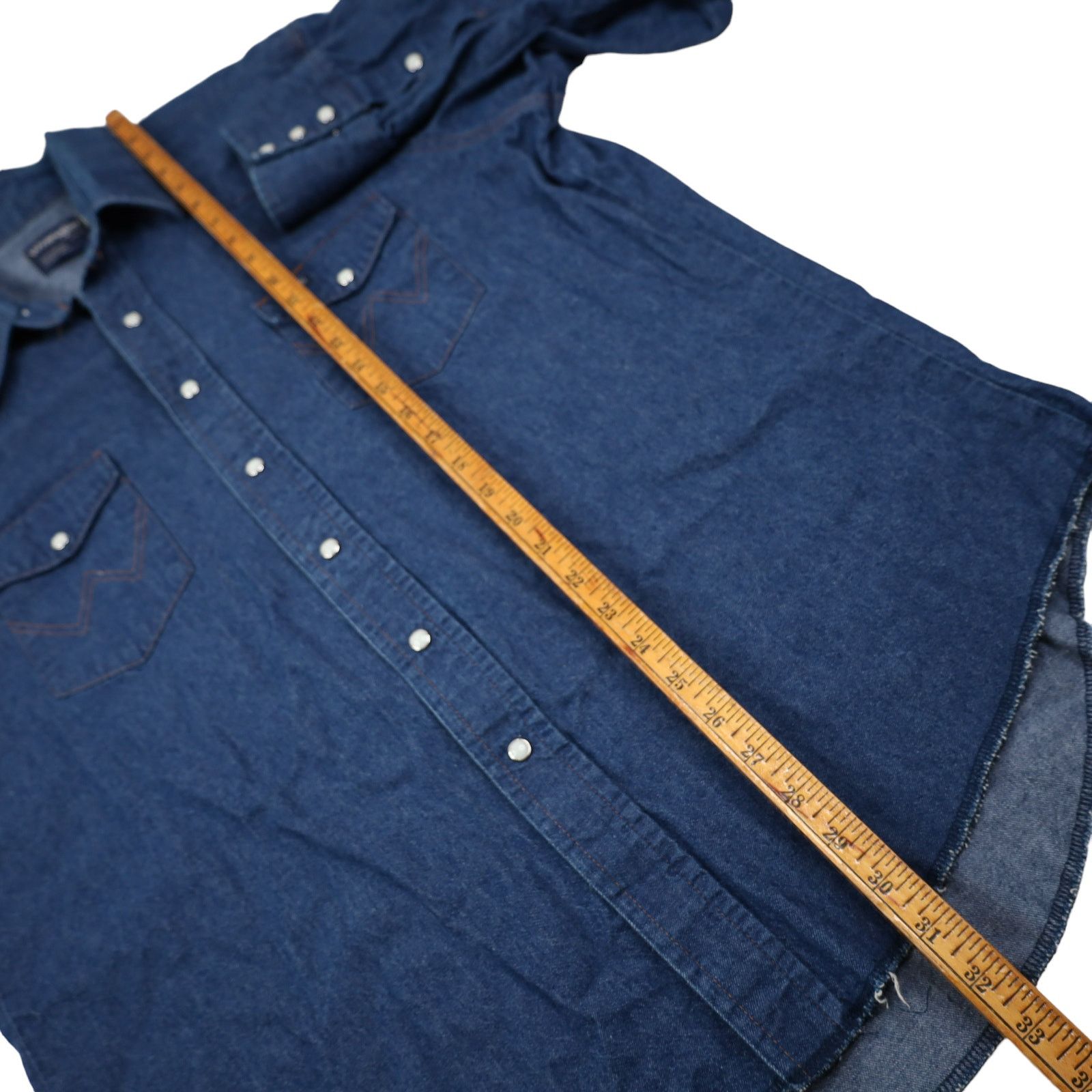 Vintage × Wrangler Vintage Wrangler Pearl Snap Down Denim Western Shirt Size US XL / EU 56 / 4 - 6 Thumbnail