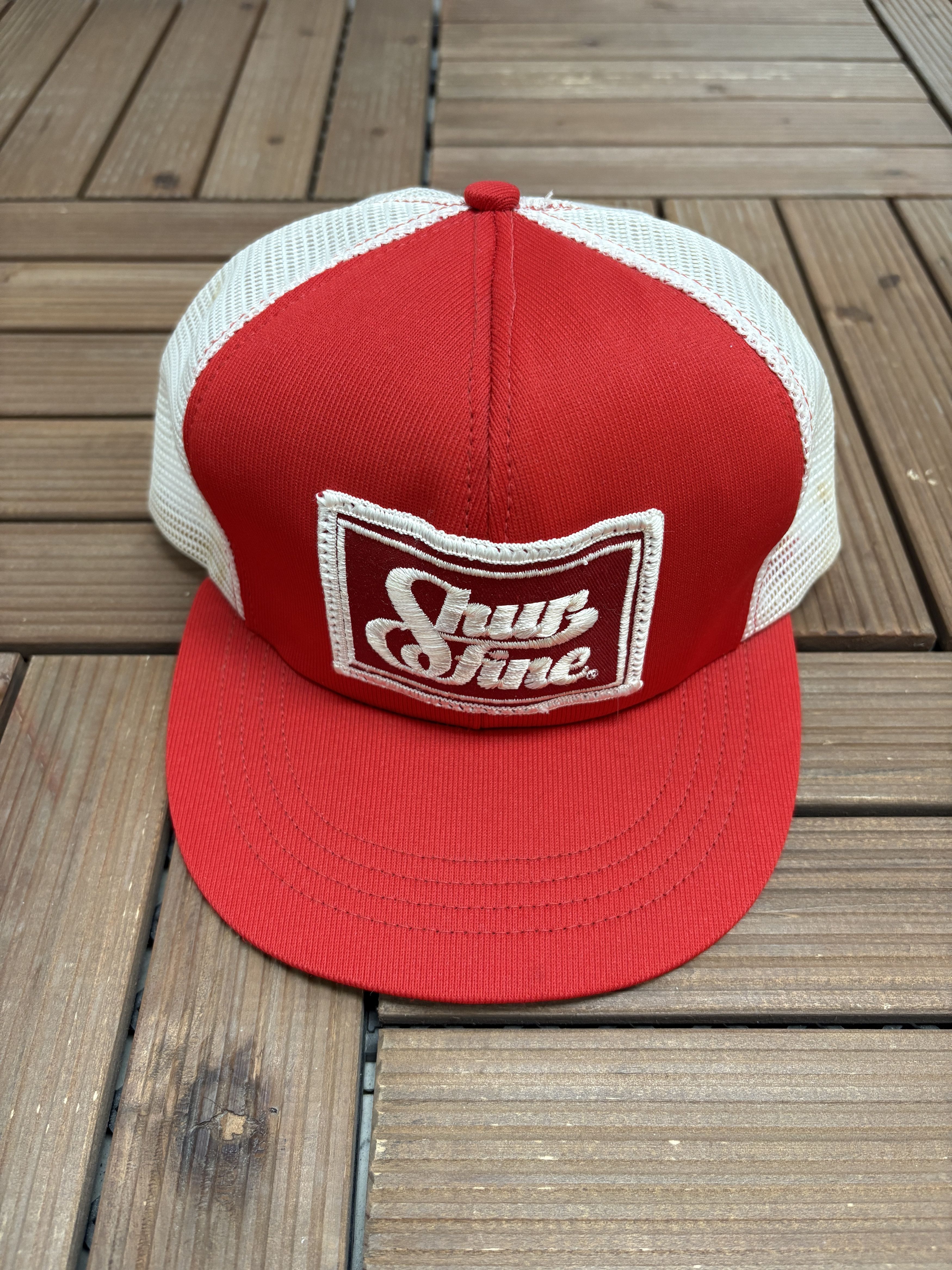 Vintage Shurfine Groceries Vintage Red Trucker Snap Back Hat Cap Size ONE SIZE - 2 Thumbnail