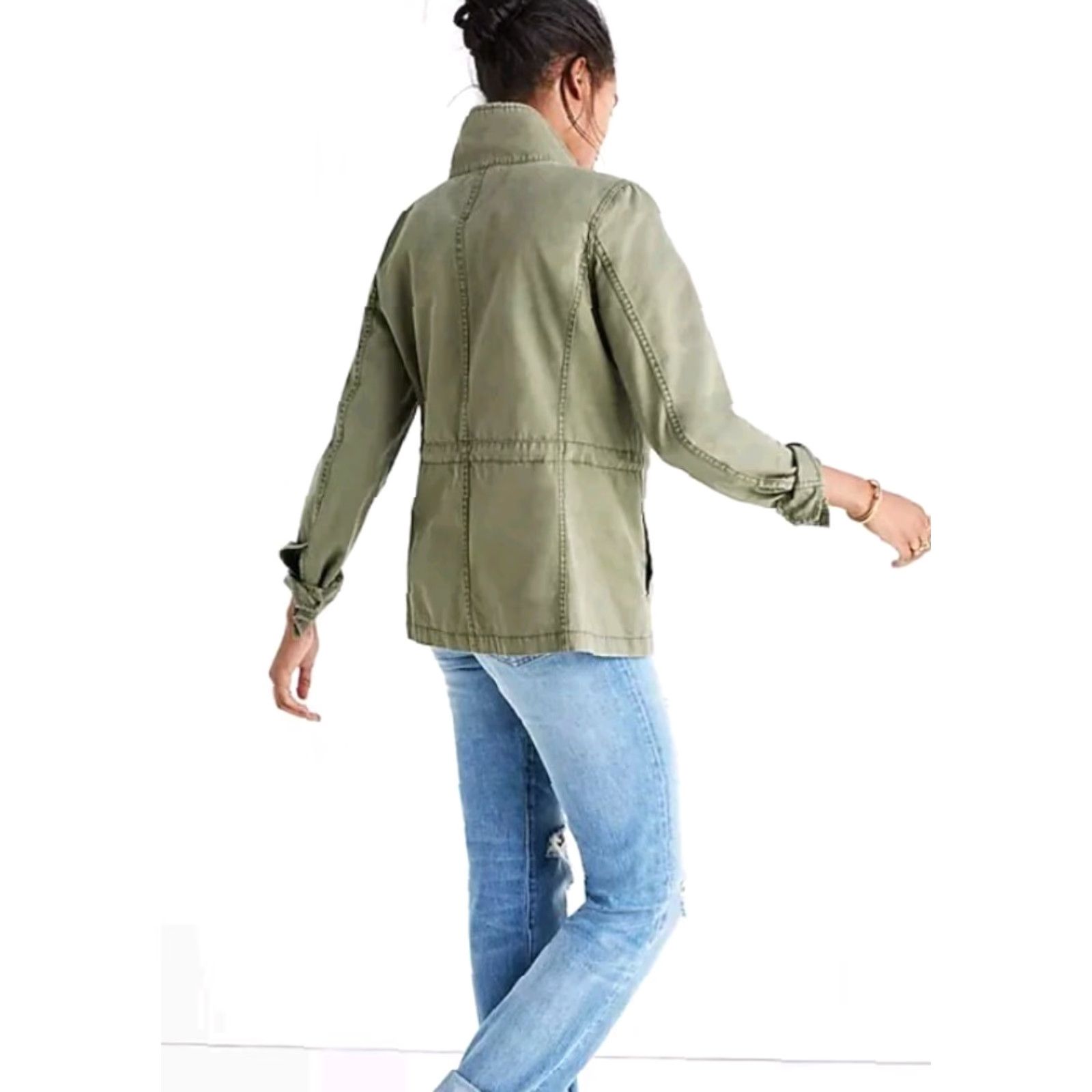 Madewell Madewell Fleet Jacket Olive Green Drawstring Waist Women's Sz M Size S / US 4 / IT 40 - 3 Thumbnail