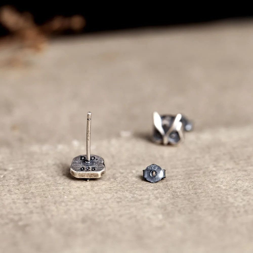 Jewelry Owl Bird Stud Earrings 925 Sterling Silver Ear Gift Size ONE SIZE - 3 Thumbnail