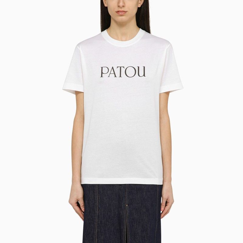 image of Patou White Cotton T-Shirt With Logo, Women's (Size Medium)