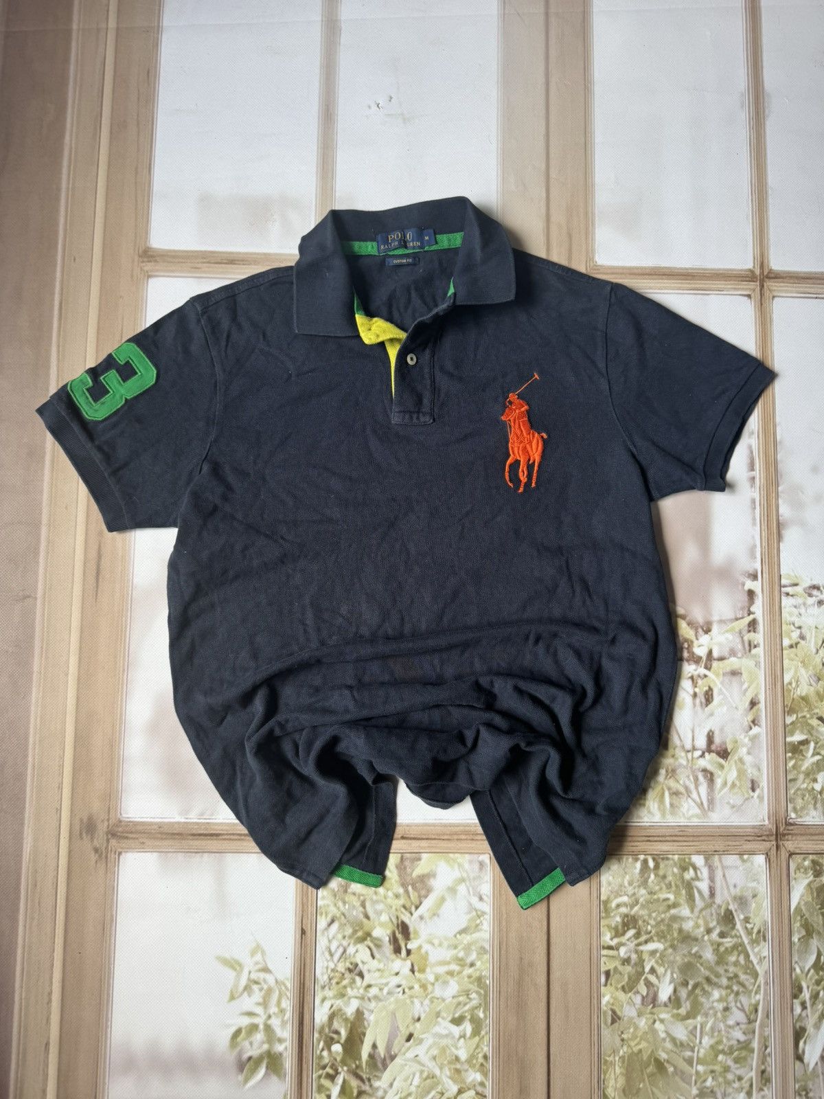 Polo Ralph Lauren Polo Ralph Lauren Big Pony Navy Polo with Neon Accents Size US M / EU 48-50 / 2 - 1 Thumbnail
