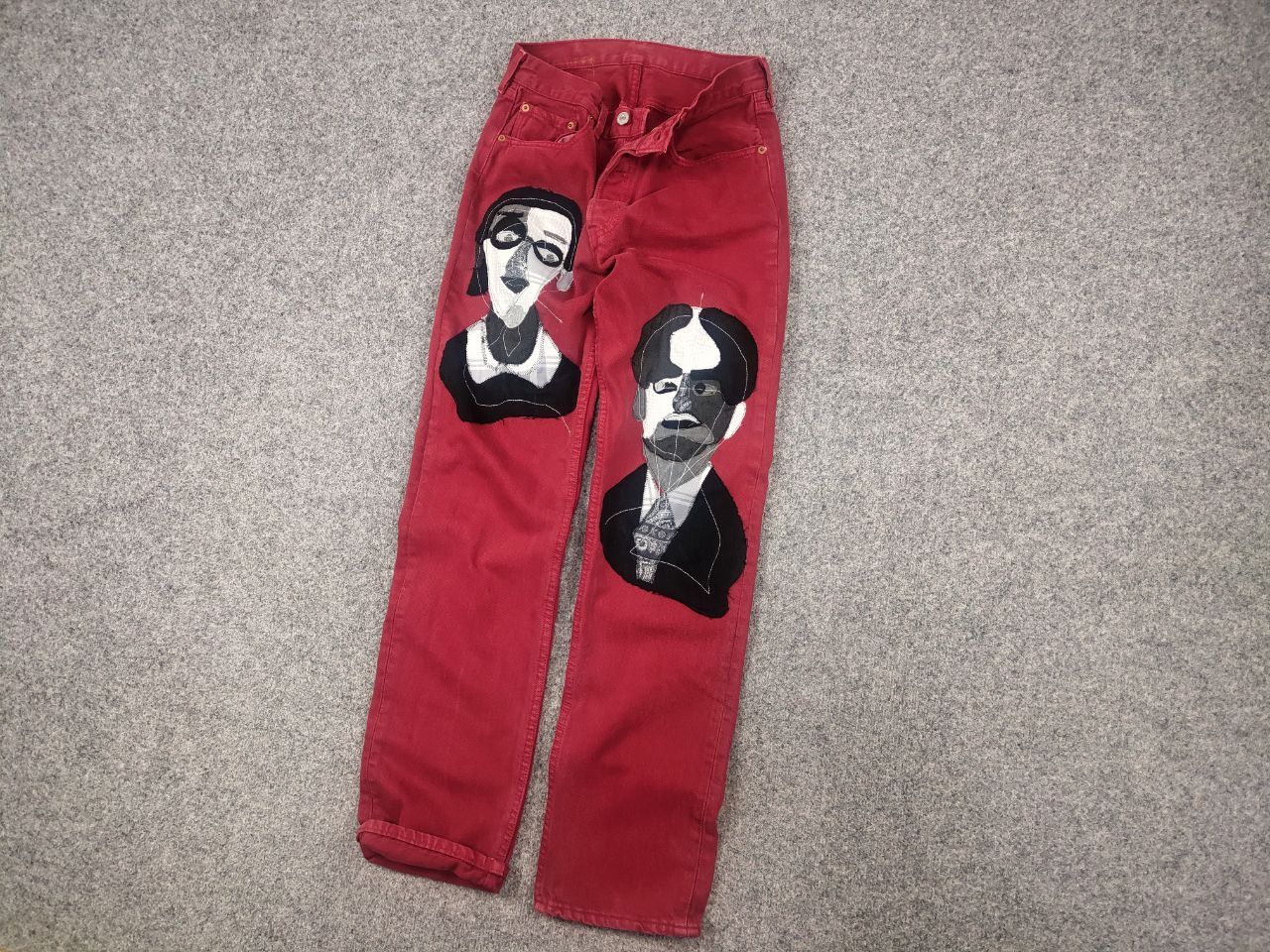 Levi's Vintage 90's Levis 501 Sashiko Patchwork Face Jeans watanabe Size 31" - 4 Thumbnail