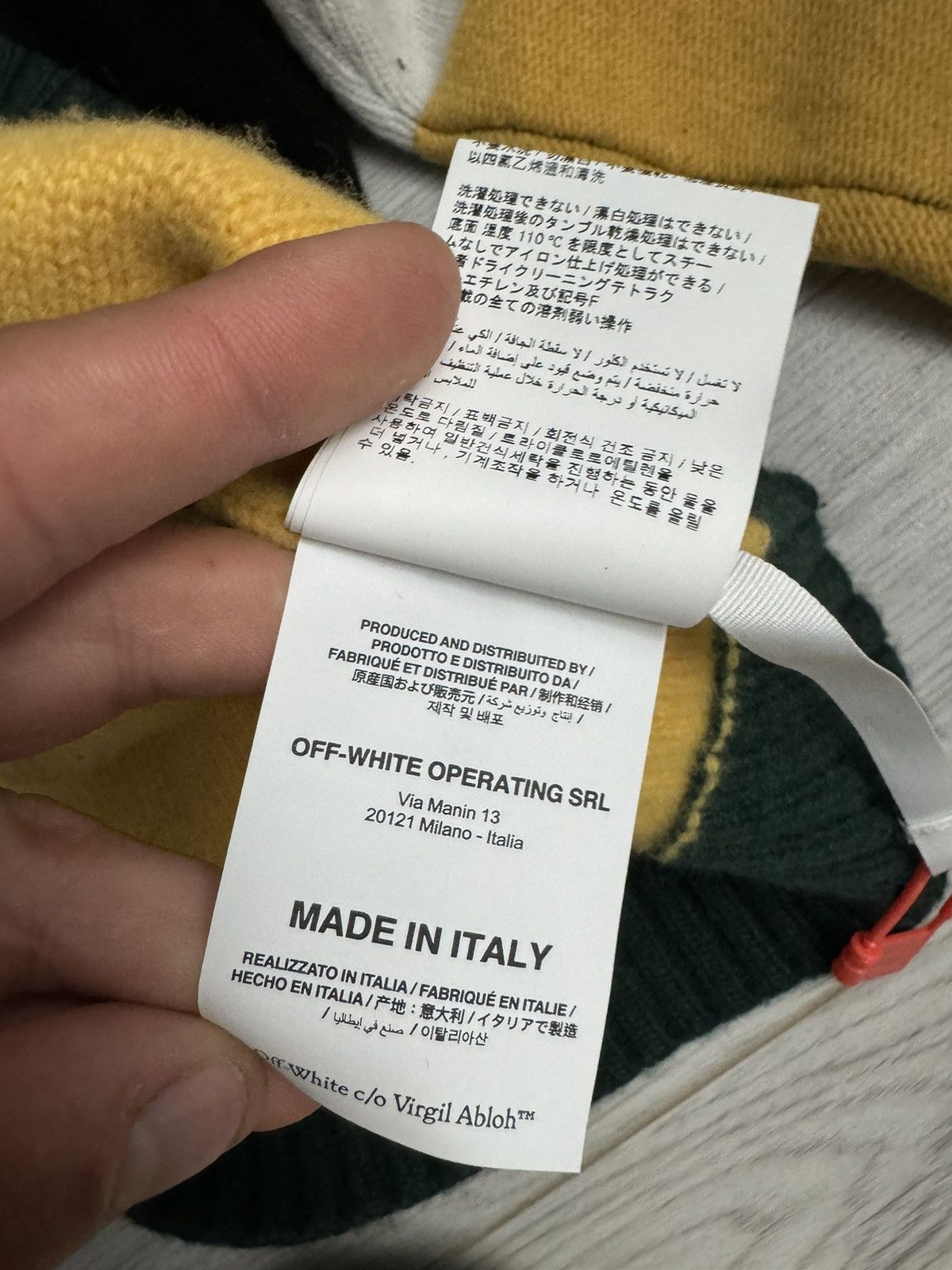 Off-White OFF-WHITE Color Block Logo Sweater Black/Yellow Men's Size US M / EU 48-50 / 2 - 11 Thumbnail