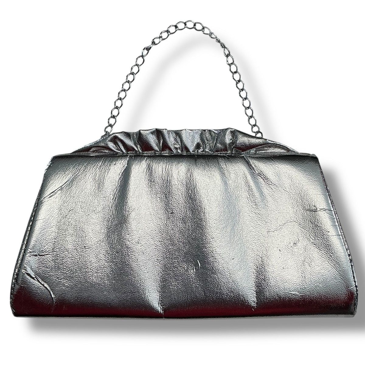 Other Vintage Silver Ruffled Opening Clutch Evening Bag Handbag Size ONE SIZE - 2 Thumbnail