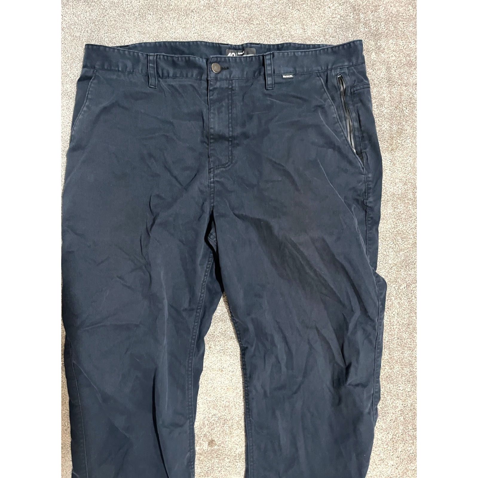 Hurley Hurley Chino Pants Mens 40 Blue Solid Straight Leg Flat Front Workwear Size US 40 / EU 56 - 5 Thumbnail