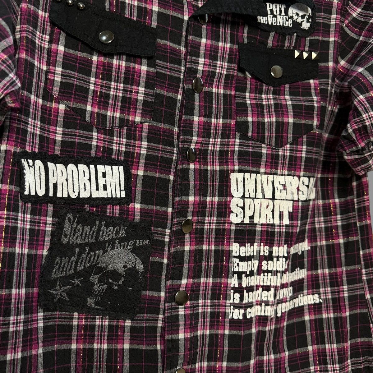 Sex Pot ReVeNGe Sex Pot Revenge Skull Patches Studded Punk Flannel Shirt Size US S / EU 44-46 / 1 - 4 Thumbnail