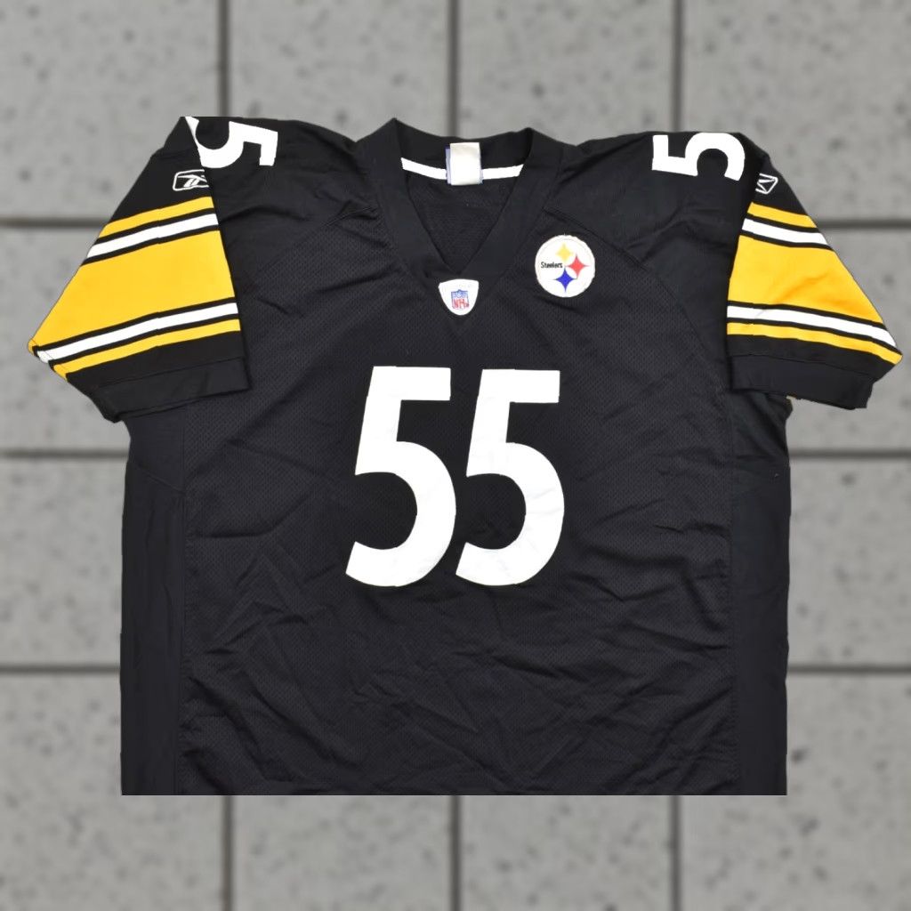 Reebok Reebok NFL Pittsburgh Steelers Jersey Men 58 Black Joey Porter 55 Football T-Shirt Short Sleeve V-Neck Size US XXL / EU 58 / 5 - 1 Thumbnail