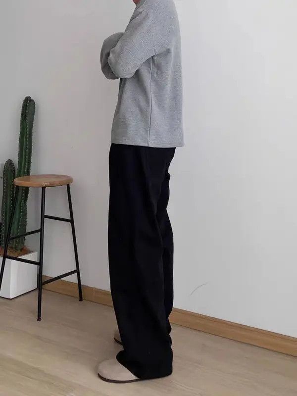 Japanese Brand Vintage Loose Wide Leg Workwear Black Casual Pants Size US 34 / EU 50 - 4 Thumbnail