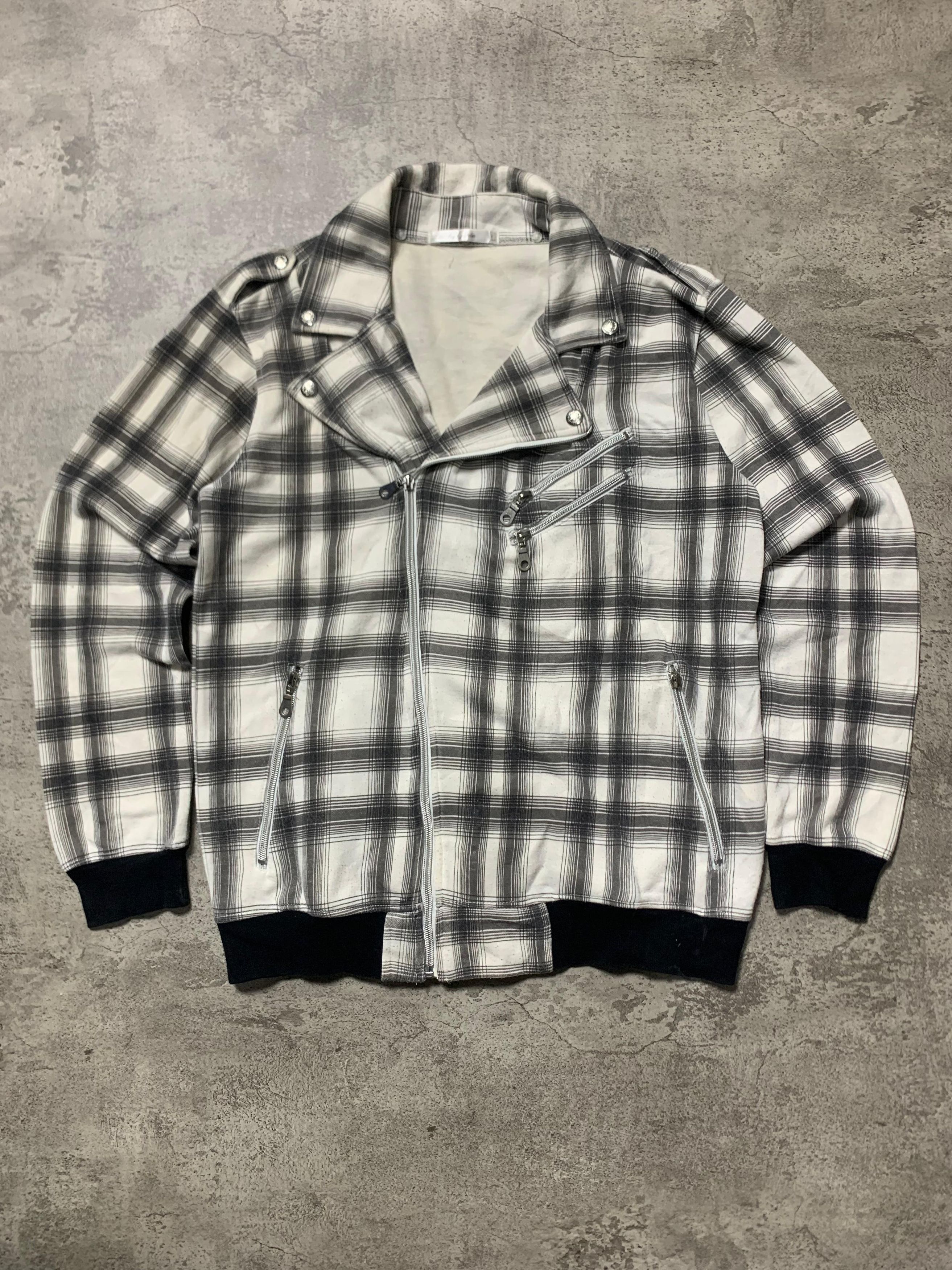 Japanese Brand 2000s The Boy's Garden Plaid Biker Jacket Size US M / EU 48-50 / 2 - 1 Thumbnail