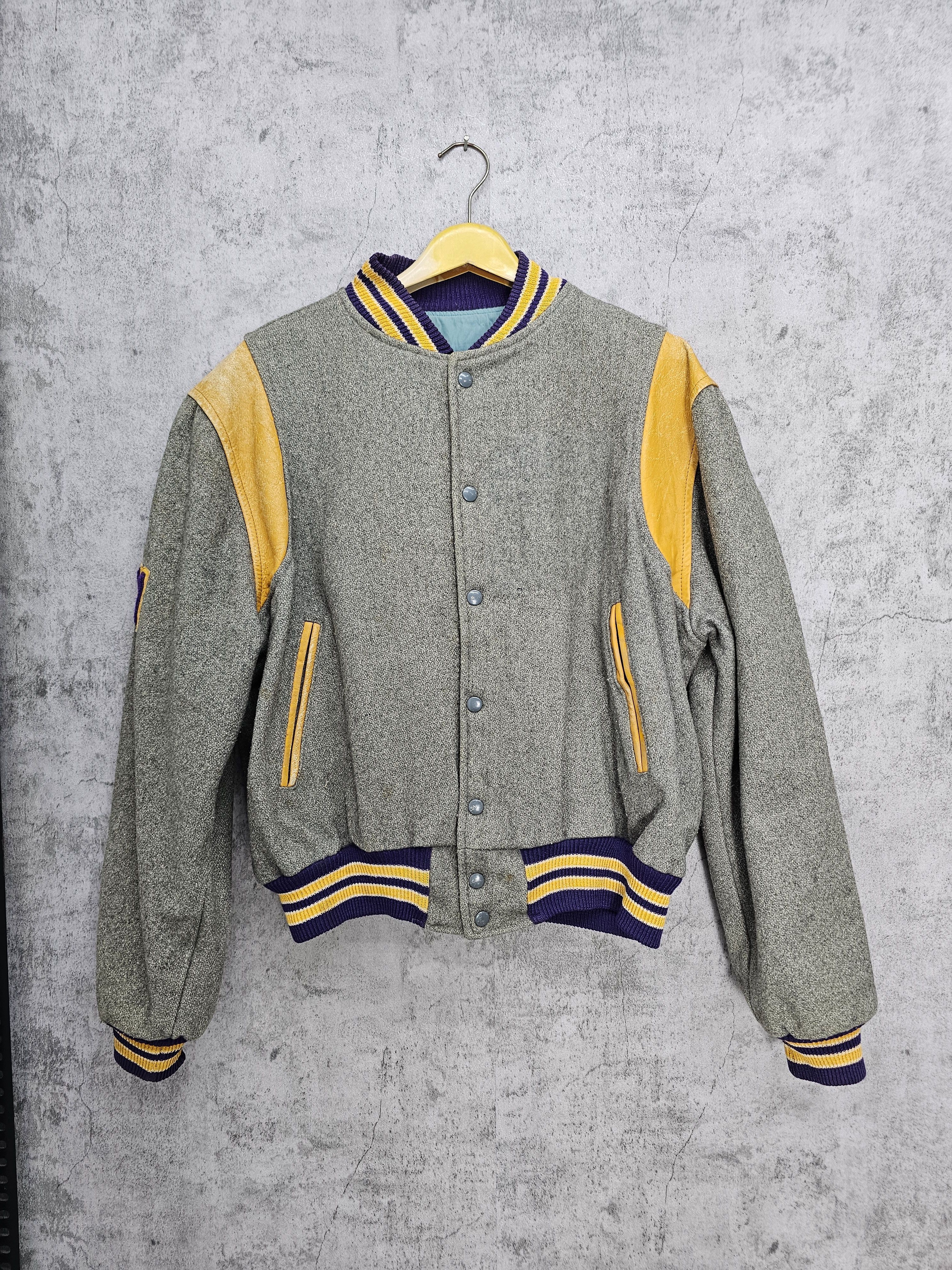 Other Vintage 80's HATCHERS Wool Leather Varsity Jacket J0097 Size US XL / EU 56 / 4 - 1 Thumbnail