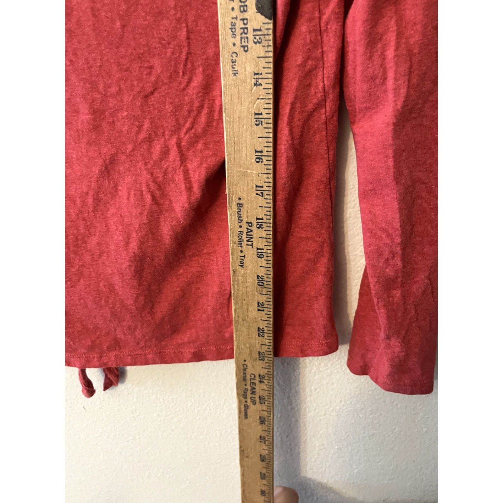 J.Crew J. Crew Mercantile Shirt Women's S Red Crew Neck Pocket Long Sleeve Tee Top Size S / US 4 / IT 40 - 5 Thumbnail