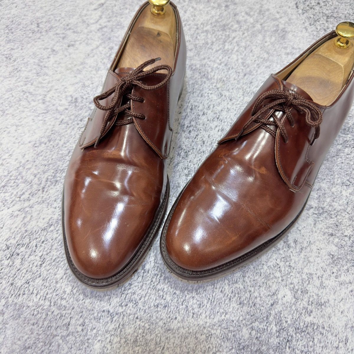 Barker Barker England Handmade Mens Brown Leather Derbies US9.5 Size US 9.5 / EU 42-43 - 8 Thumbnail