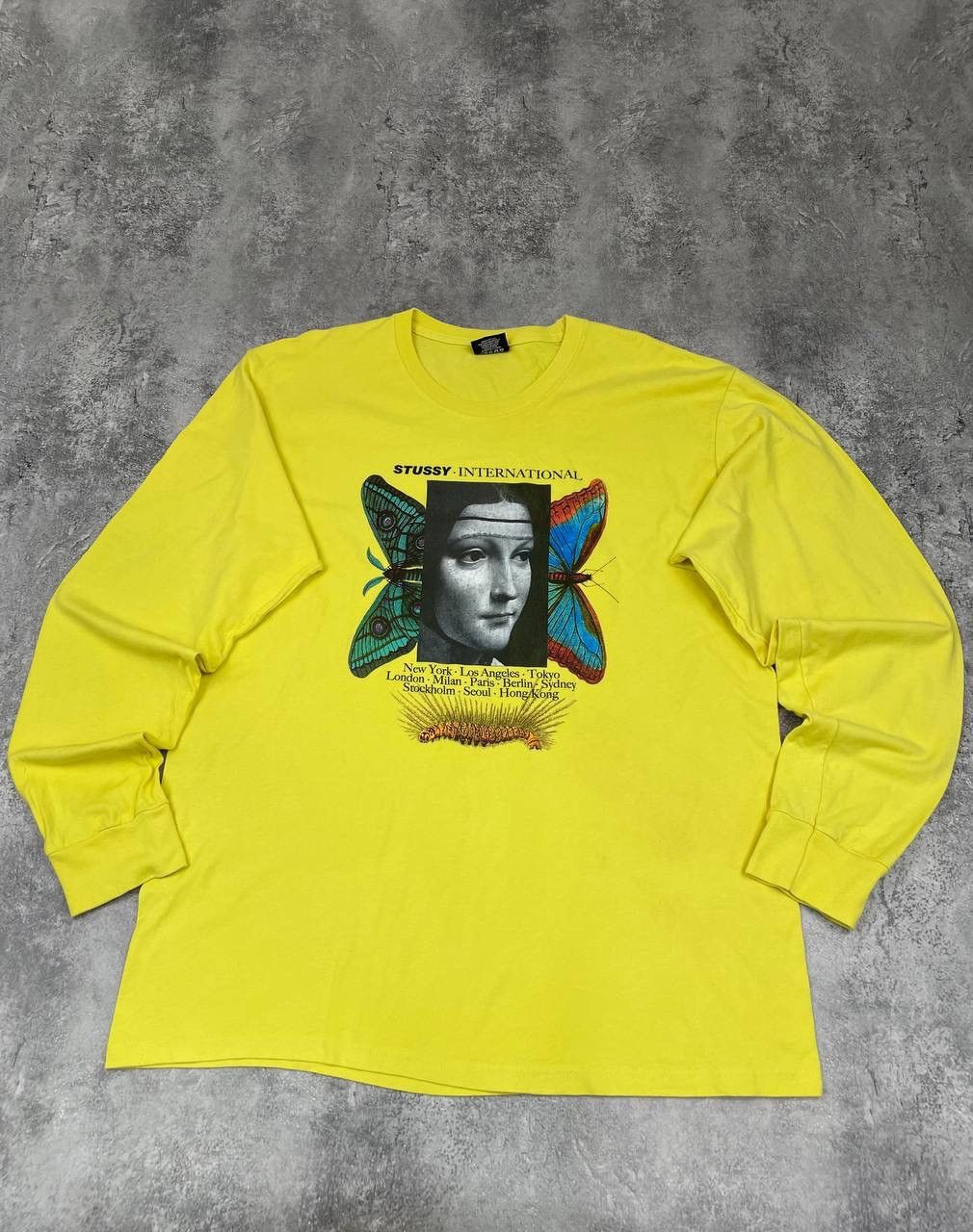 Stussy Stussy Men Cotton Long Sleeve T Shirt Yellow Streetwear Size US L / EU 52-54 / 3 - 1 Thumbnail