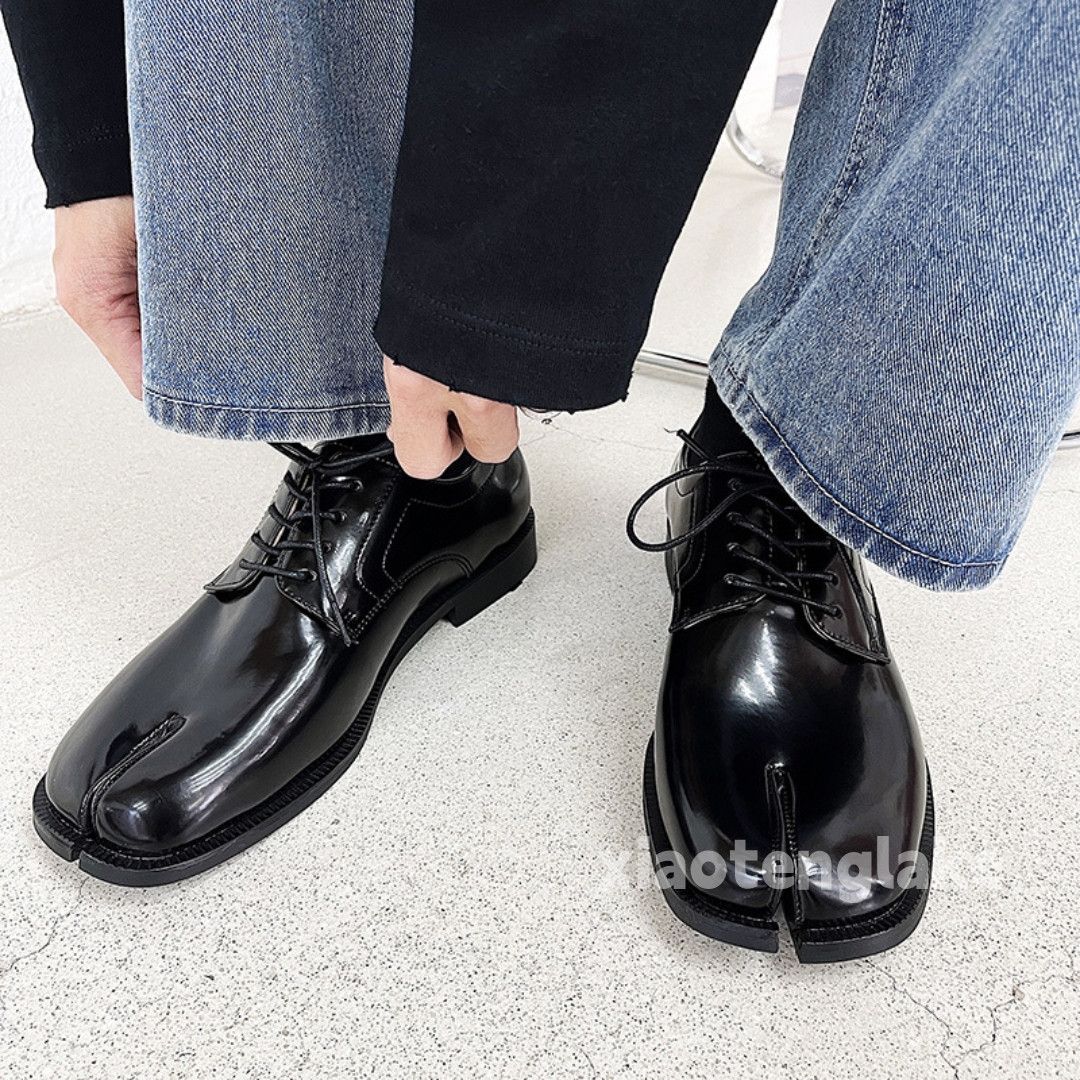 Vintage Unisex utility punk yuppie grunge tabi leather shoes Size US 6 / EU 39 - 3 Thumbnail