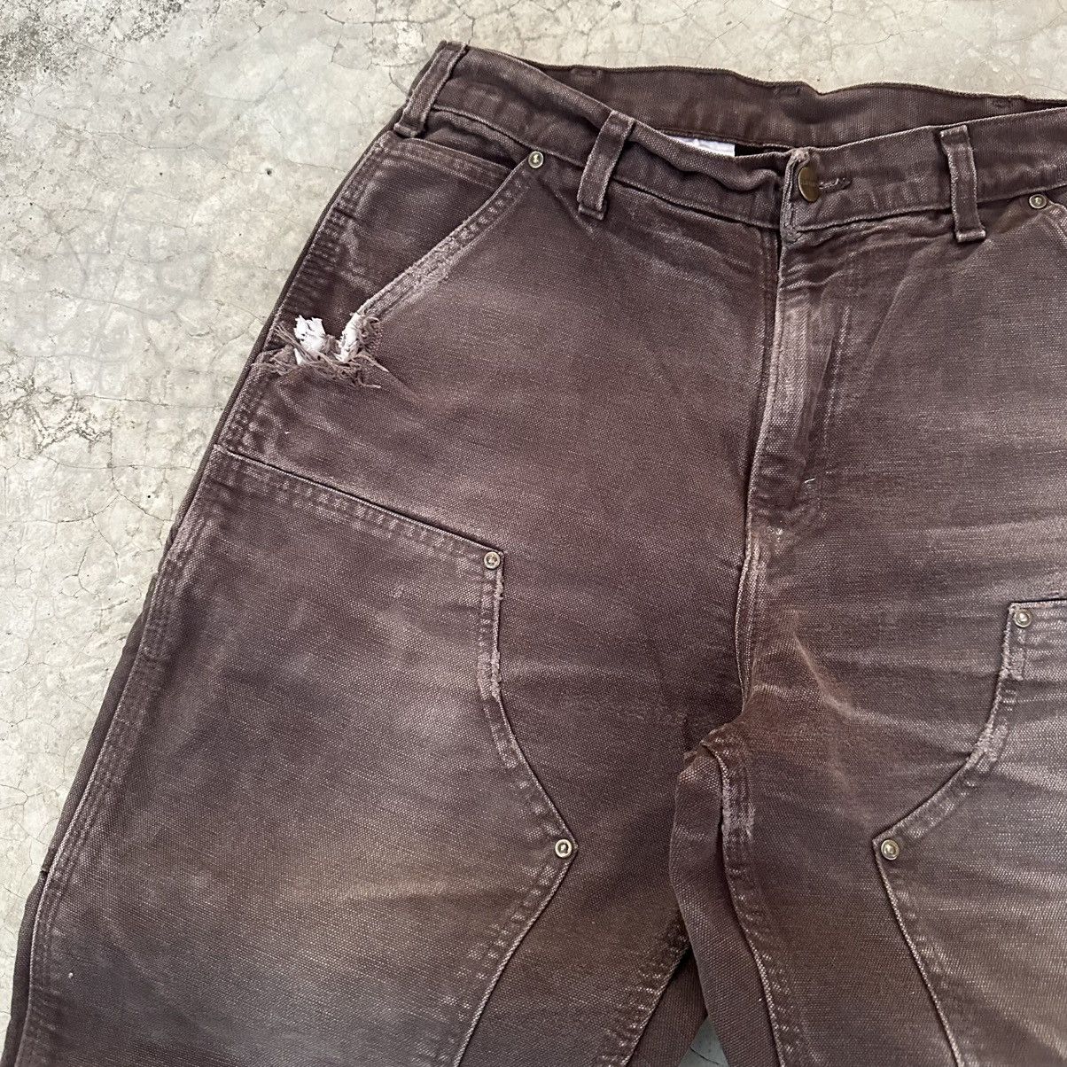 Carhartt (32x30) Crazy Vintage Y2K Distressed Carhartt Double Knee Size US 32 / EU 48 - 8 Thumbnail