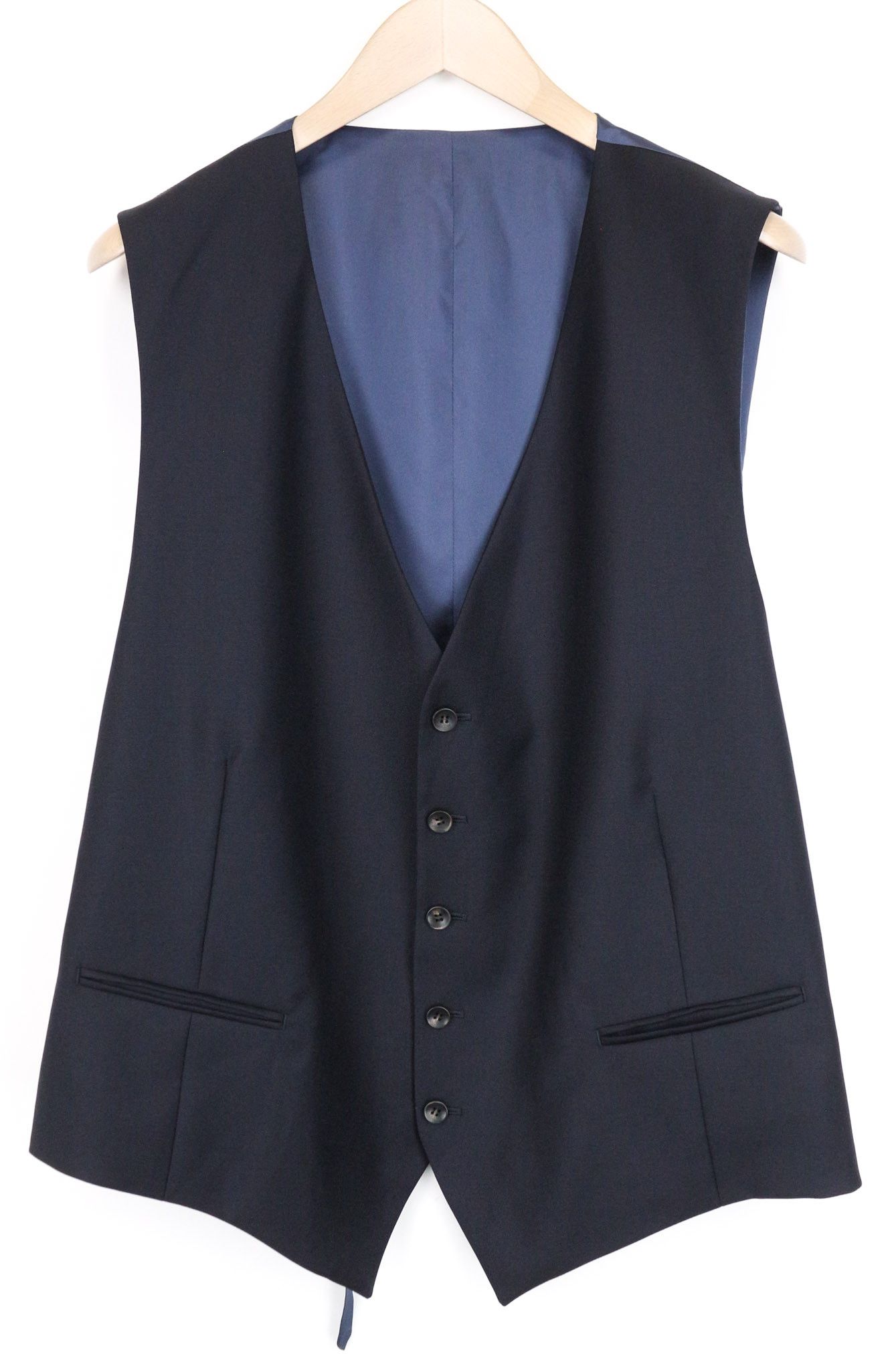 Suitsupply FERRARA UK52L Blue Wool V-Neck Waistcoat 75425 Size 52L - 1 Thumbnail