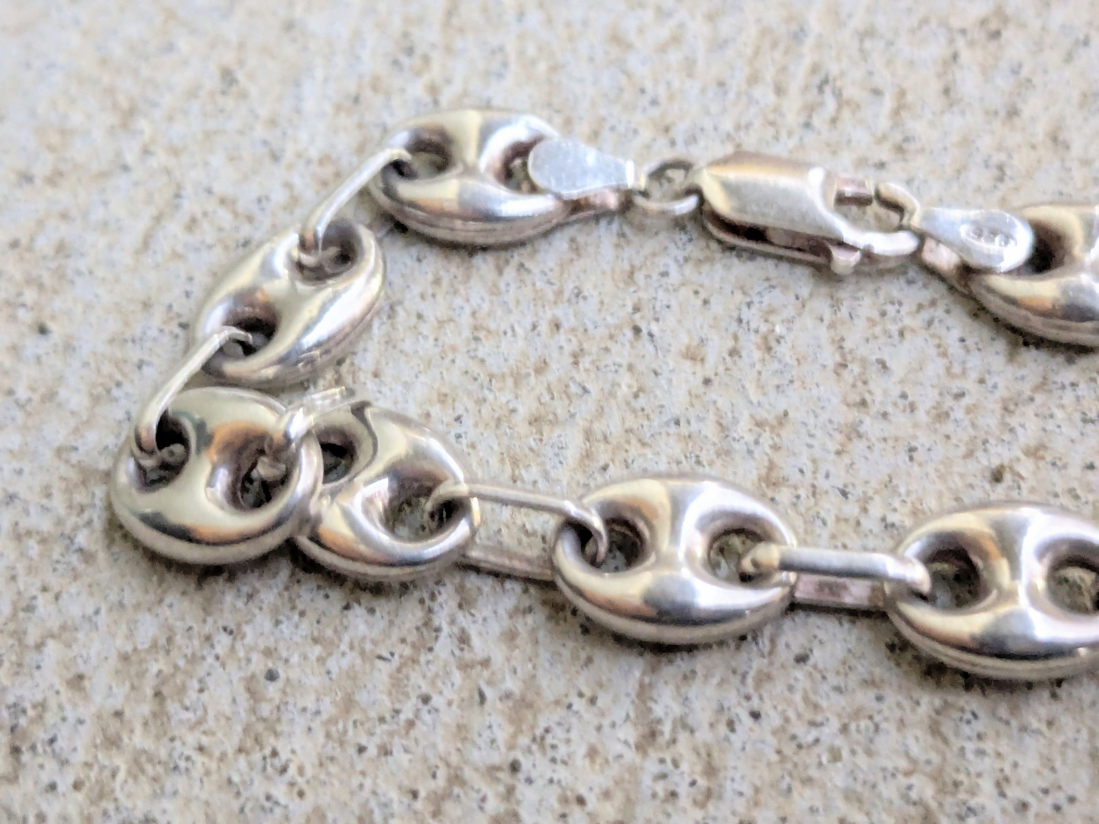 Vintage Vintage Sterling Silver Bracelet Puffy Hollow Anchor Size ONE SIZE - 2 Thumbnail