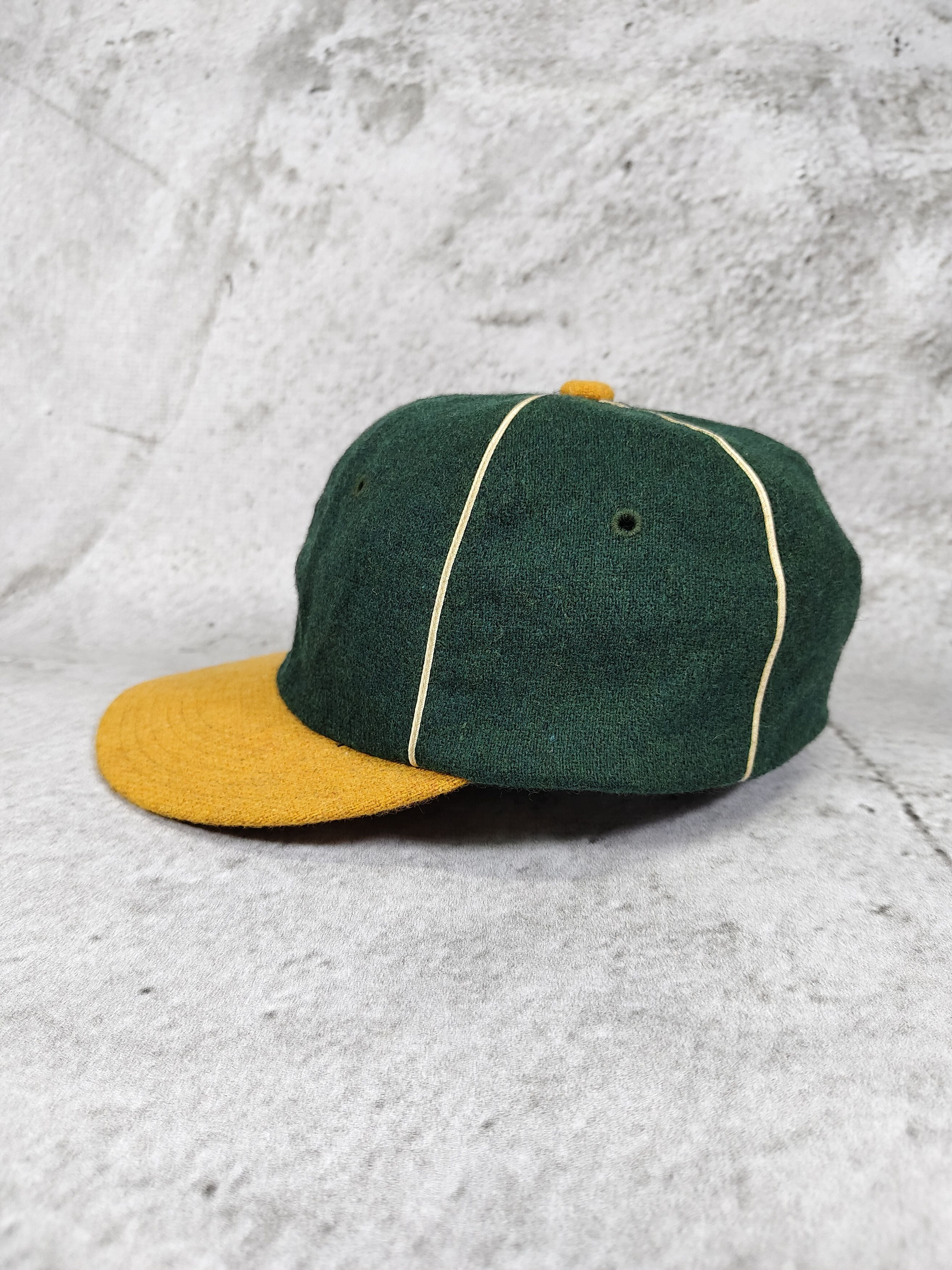Japanese Brand 2000s Realmad Hectic🇯🇵 Ebbet Wool Leather Sweatband Caps Size ONE SIZE - 2 Thumbnail