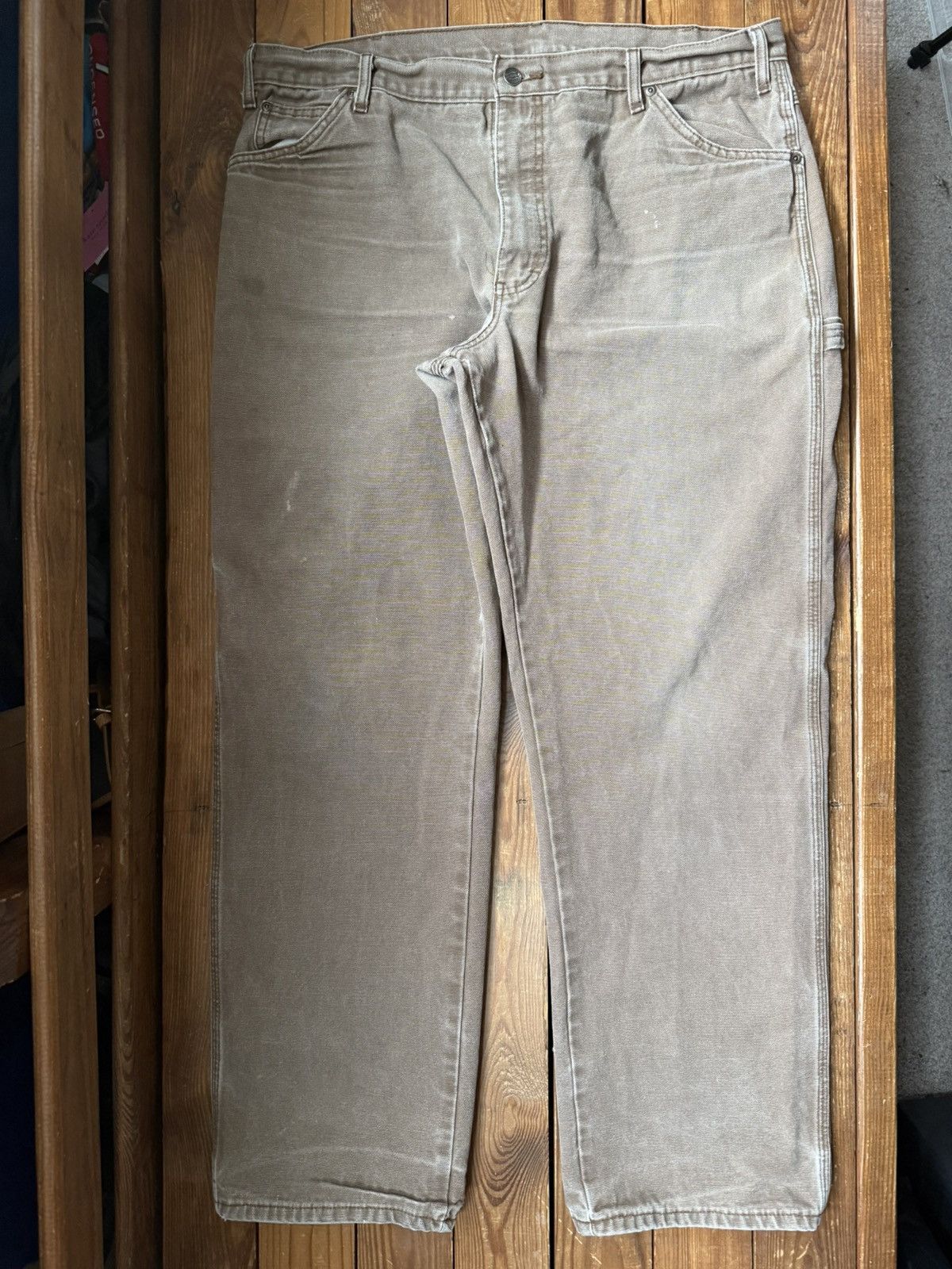 Dickies Vintage 90s Dickies Faded Brown Carpenter Work Pants Size US 38 / EU 54 - 2 Thumbnail